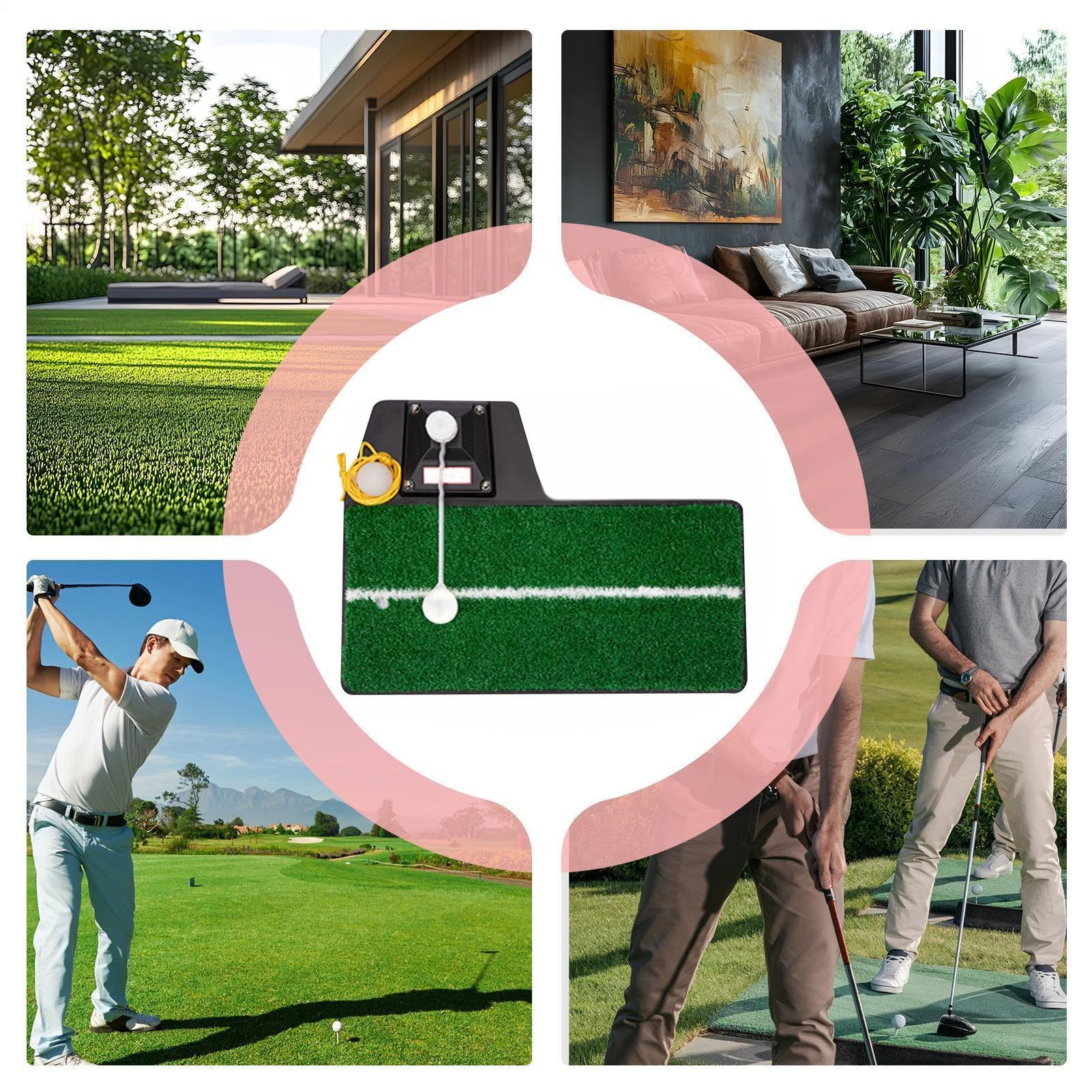 Trener Swingu Golfowego Symulator Treningowy z Regulacją Wysokości | Treaser Toru Swingu Dla Mężczyzn Profesjonalistów Golfistów Hobbystów Graczy Męża Dziadka