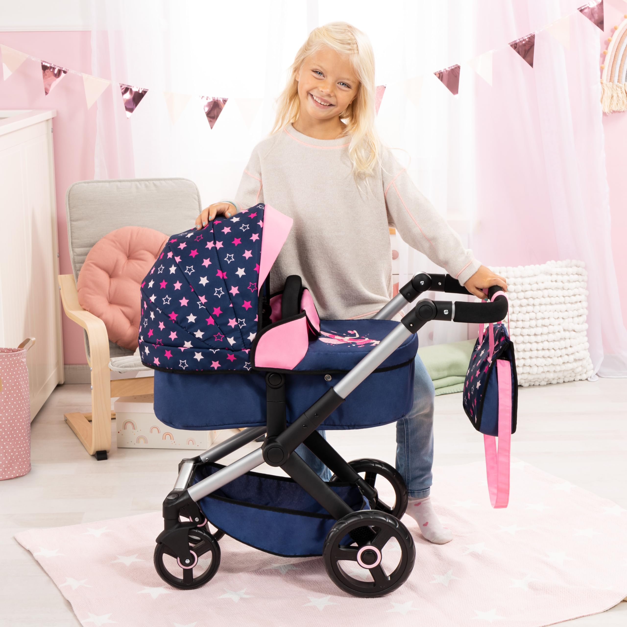 Amazon.com: Bayer: Pram Xeo - Blue, Pink, Stars - Includes