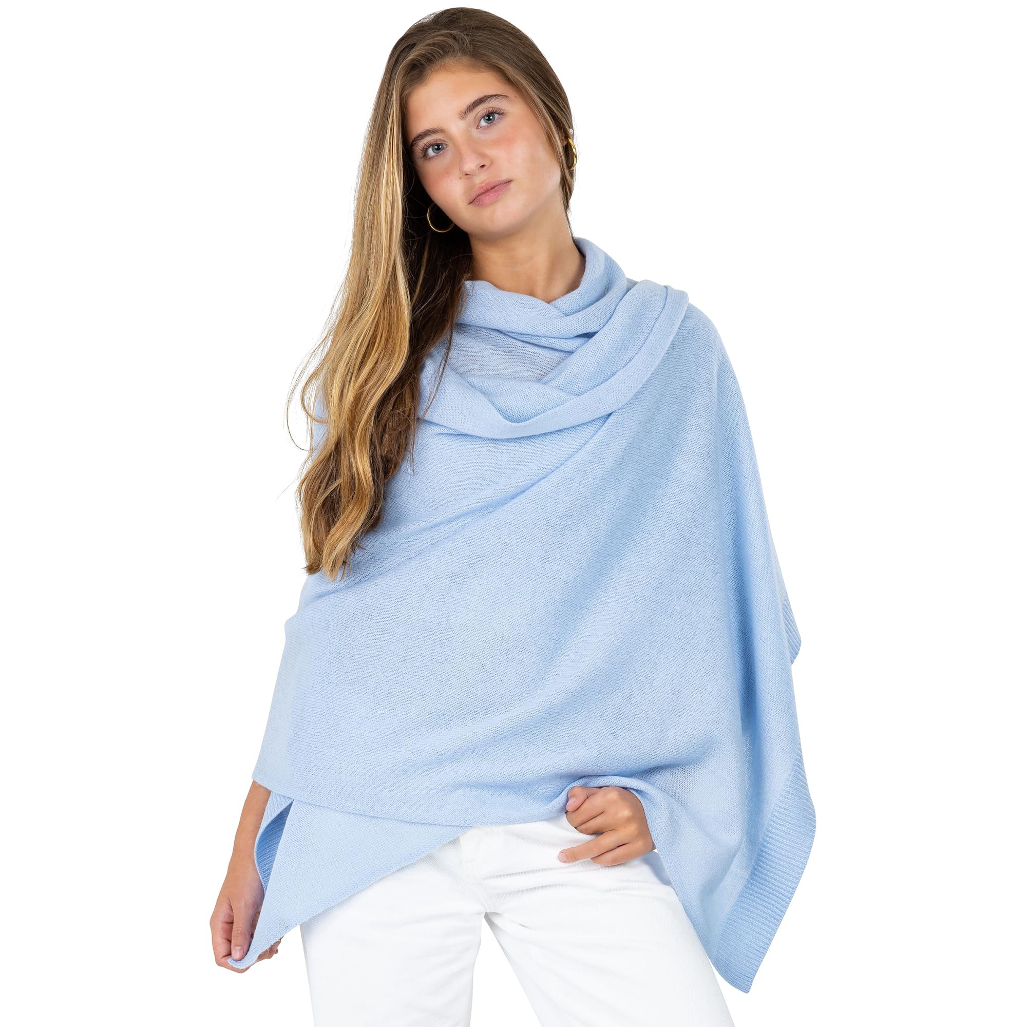 Luxury Knitted Wrap Travel Shawl Scarf, Pashmina Stole, All-Season Scarf for Women Cashmere Wool Blend