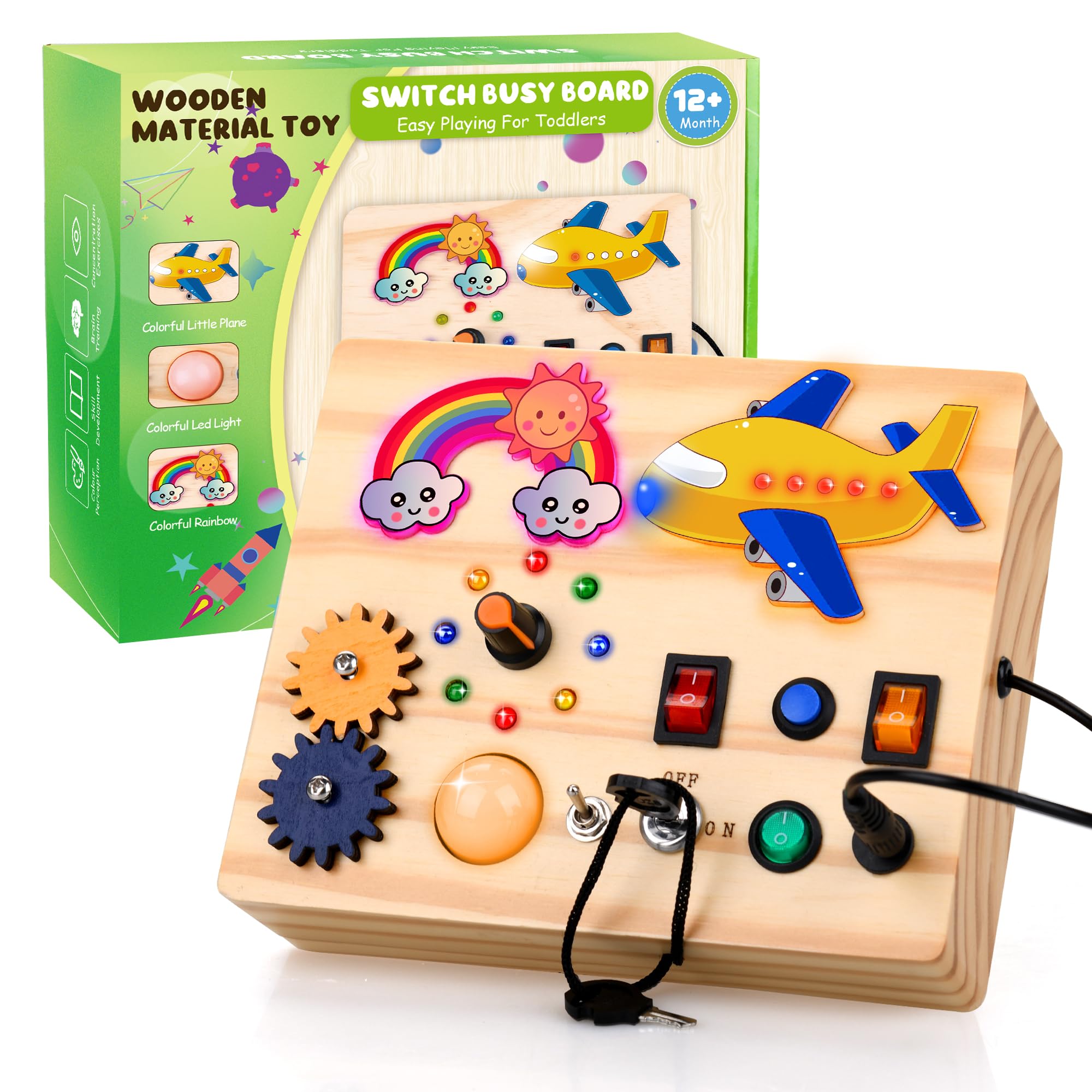 Plateau Tournant à Billes Montessori - Pièce Pour Busy Board, Planche Sensorielle - Jouet Motricité Fine Enfants 2-3 Ans