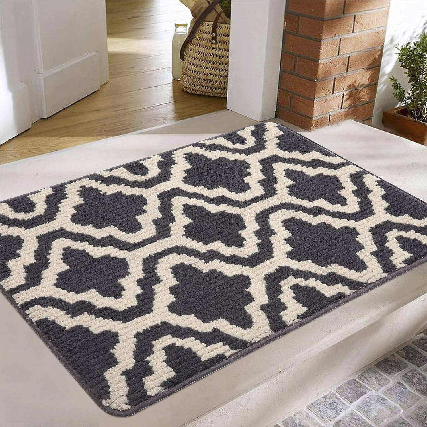 Homaxy Door Mats Indoor, Nonslip Soft Machine Washable Doormats, Dirt
