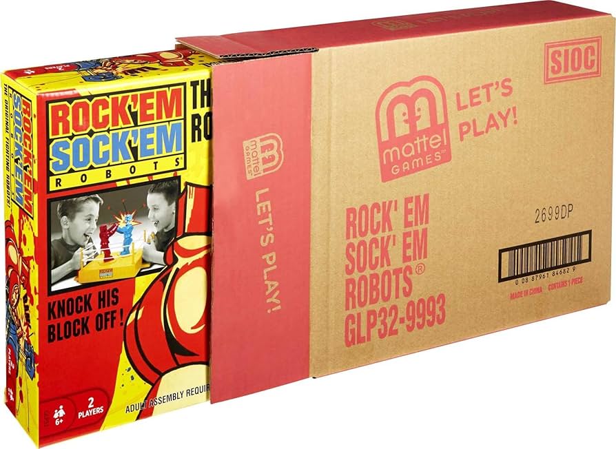 Amazon.com: Mattel Games Rock 'Em Sock 'Em Robots Kids Game