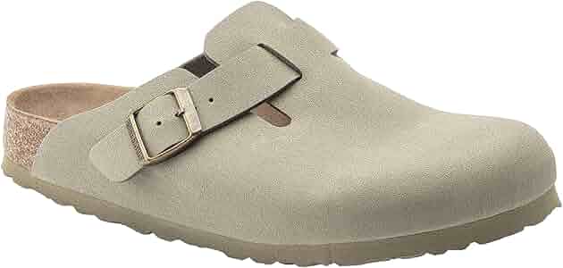 Amazon.com | Birkenstock Boston Vegan Faded Khaki Birkibuc