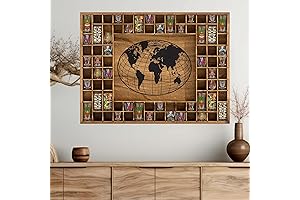 Large World Map 76-Slot Shot Glass Case