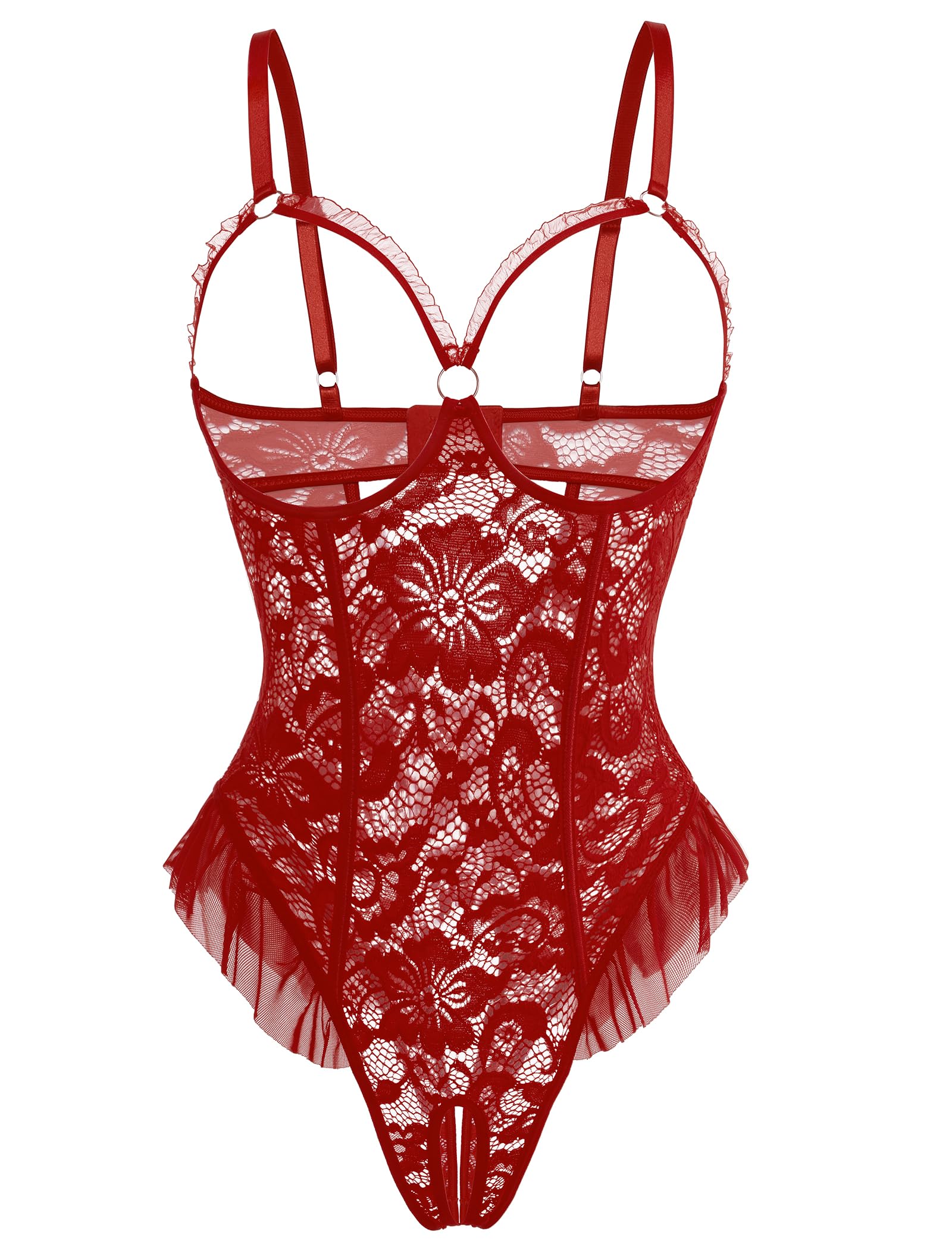 Avidlove Women One Piece Lingerie Sexy Lace Babydoll Mini Bodysuit