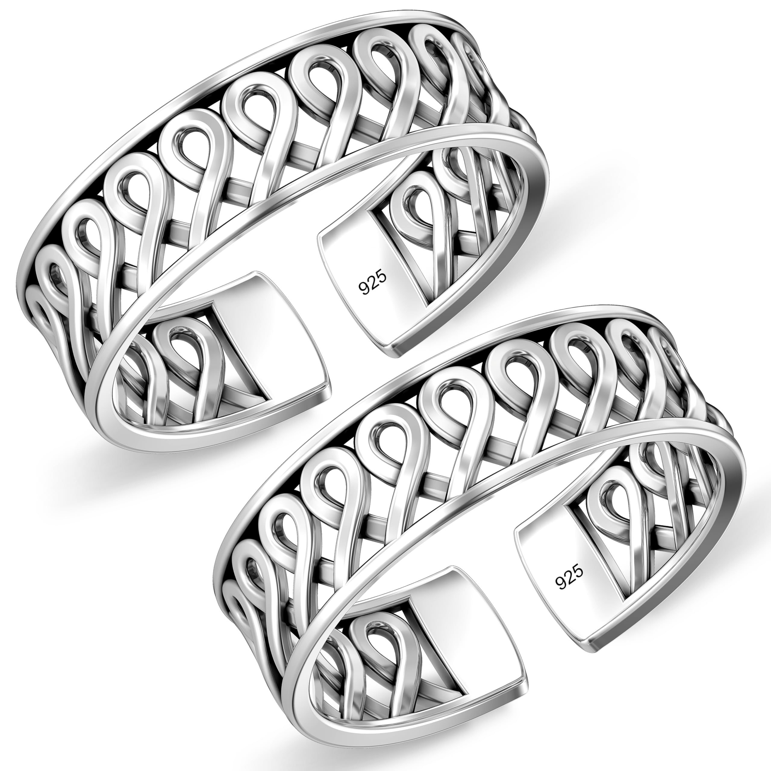 Pure 925 Sterling Silver Toe Rings for Women | BIS Hallmarked Toering Foot Jewelry Gift for Birthday Wedding Anniversary