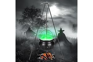 Halloween Decorations Outdoor, Witches Cauldron on Tripod with Lights