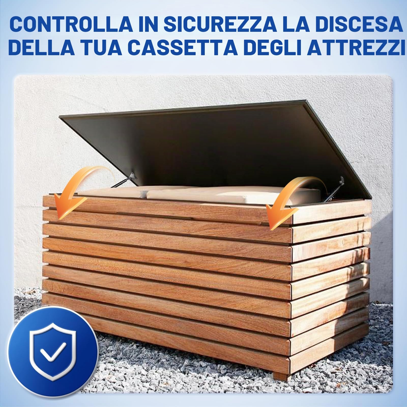 ARANA Molla a gas ammortizzatore 380mm 298N/30KG con staffe, 2 pezzi | Molle a gas 38cm con staffe idrauliche per coperchi pesanti, porte camper, bidoni, finestre, botole