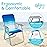 WEJOY Folding Beach Chair for Adults, Lightweight Beach Chair with Shoulder Straps, High Back Camping Chairs with Hard Armrest, Supports 300lbs for Outdoor Lawn Concert (Dark Blue White)