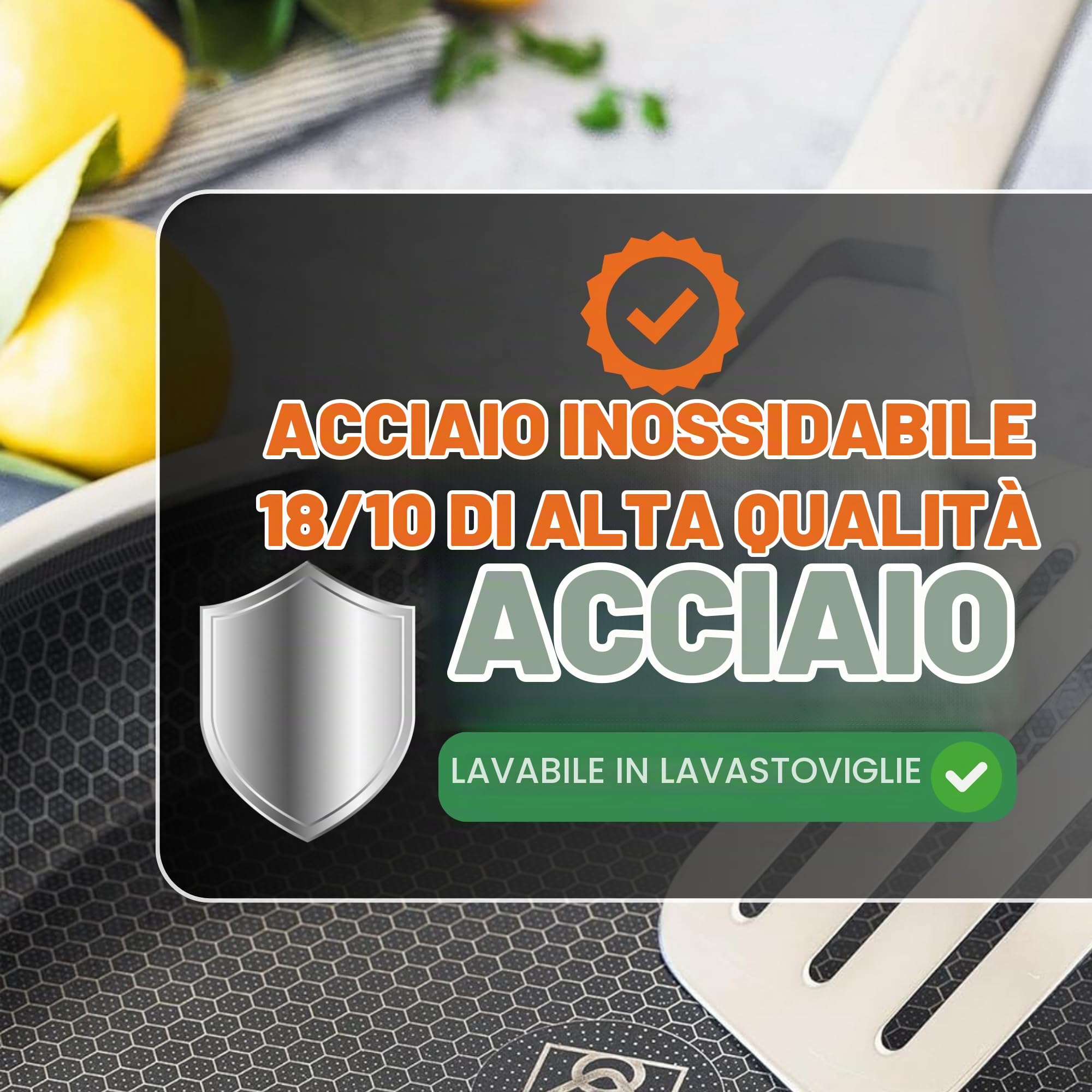 BRA Hybrid Cell | Padella 28 cm, Acciaio Inossidabile con Antiaderente Ceramico, senza PFAS, Hybrid Technology, Adatta per tutti i tipi di Piani Cottura, Inclusa Induzione