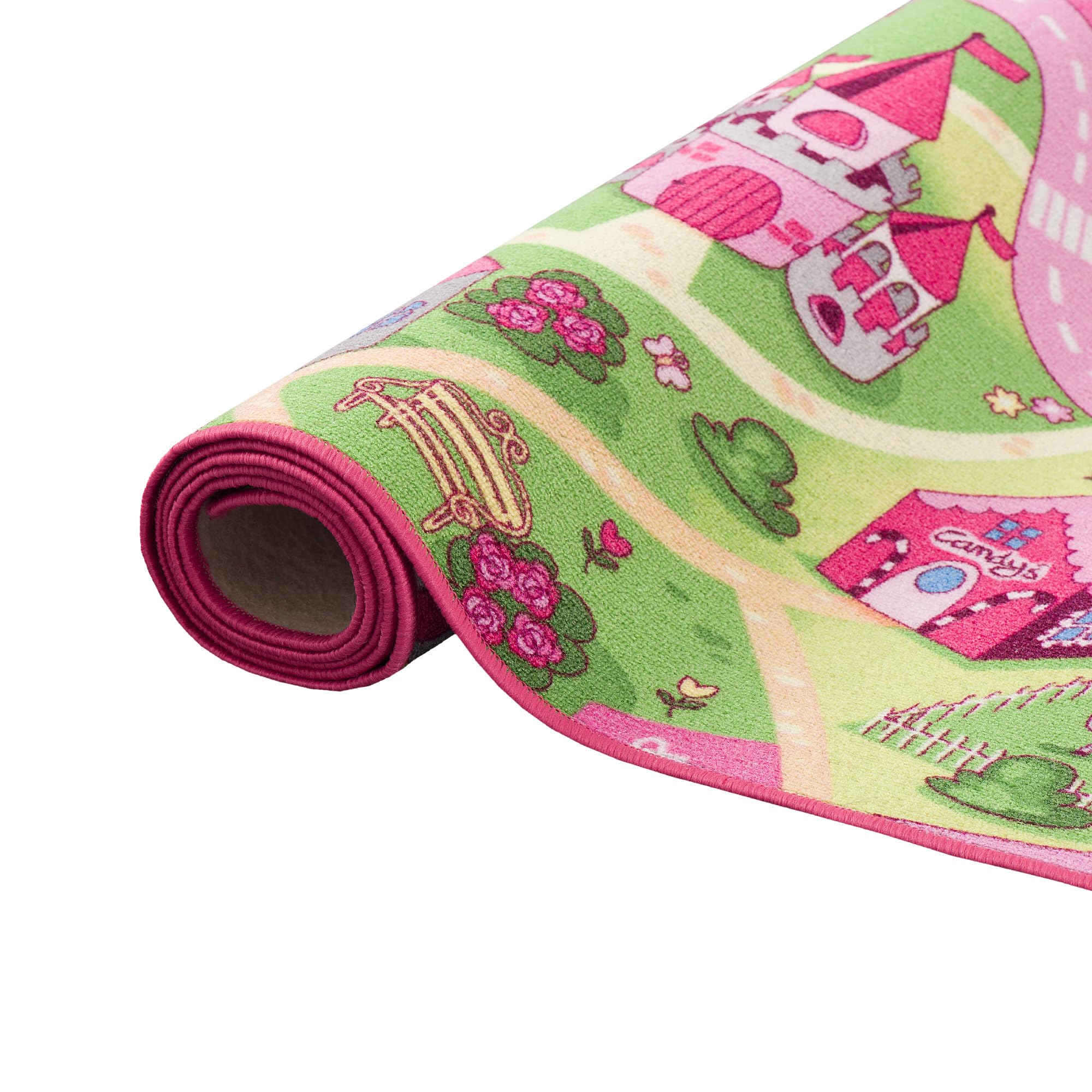 Snapstyle Alfombra Infantil Carretera para Chicas - Rosa - 17 tamaños