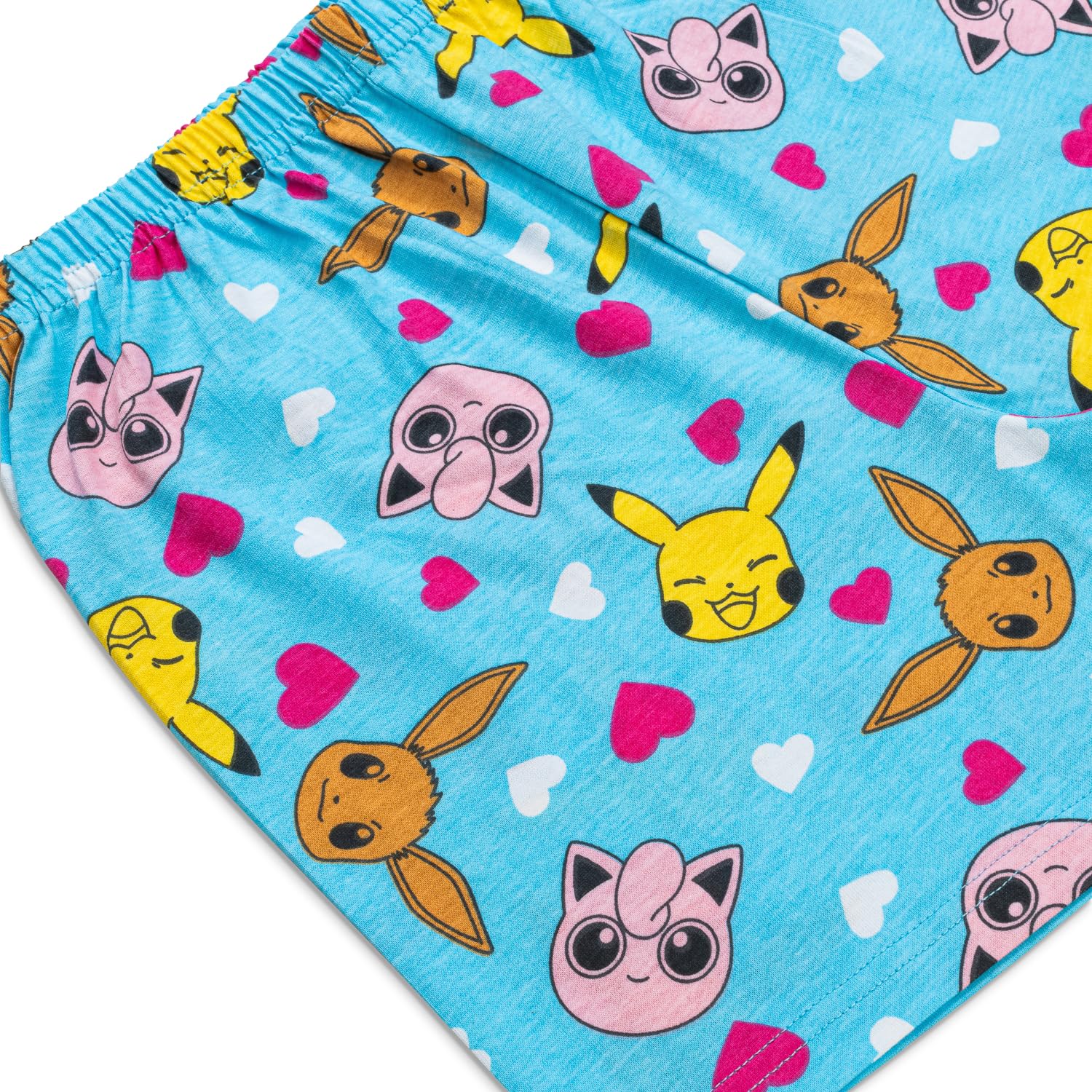 Pokémon Pigiama da bambina | Pigiama Pikachu & Eevie | Biancheria da notte in morbido cotone per ragazze | Pokemon regalo per ragazze