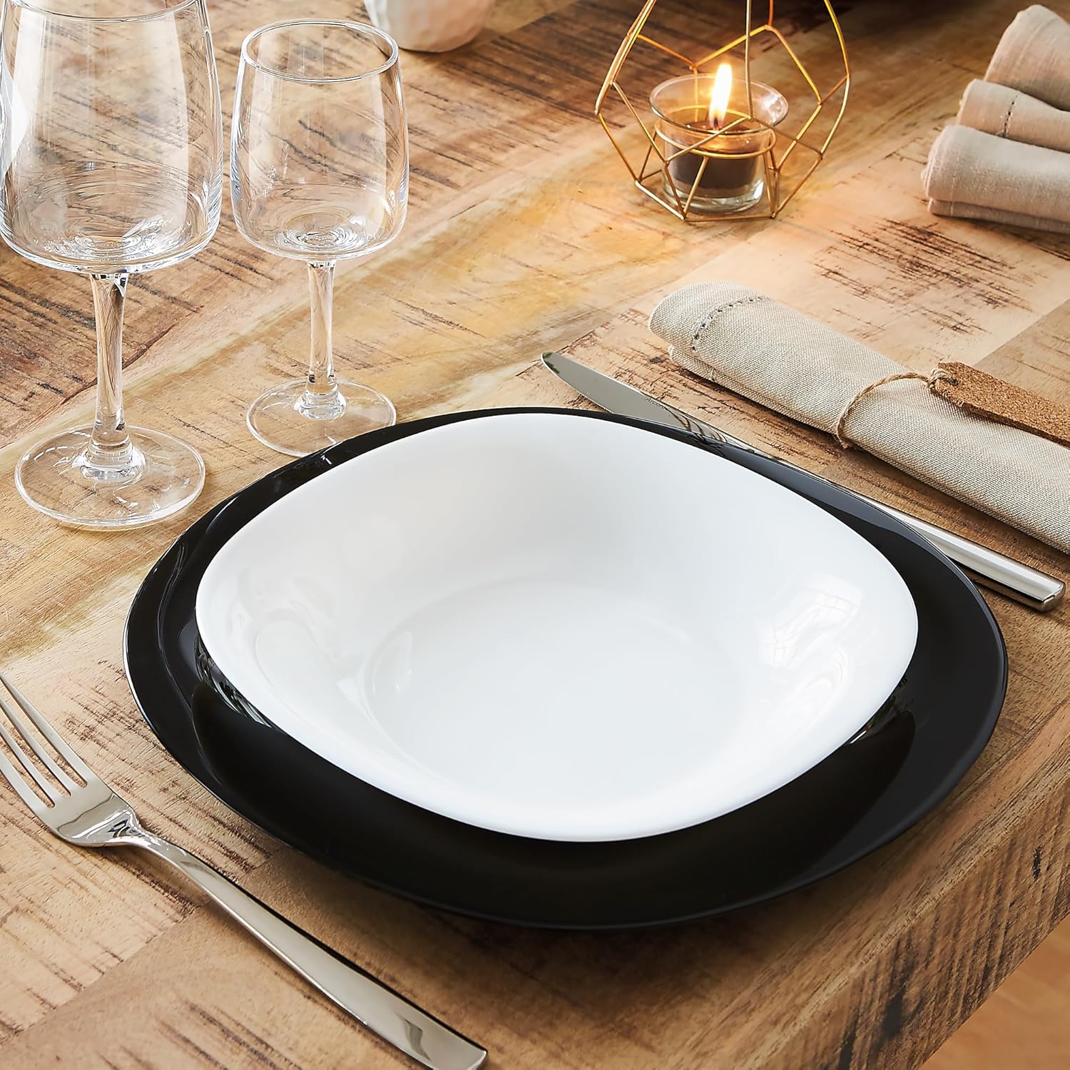 Dajar Carine Luminarc Dinner Set 18–Piece White / Black