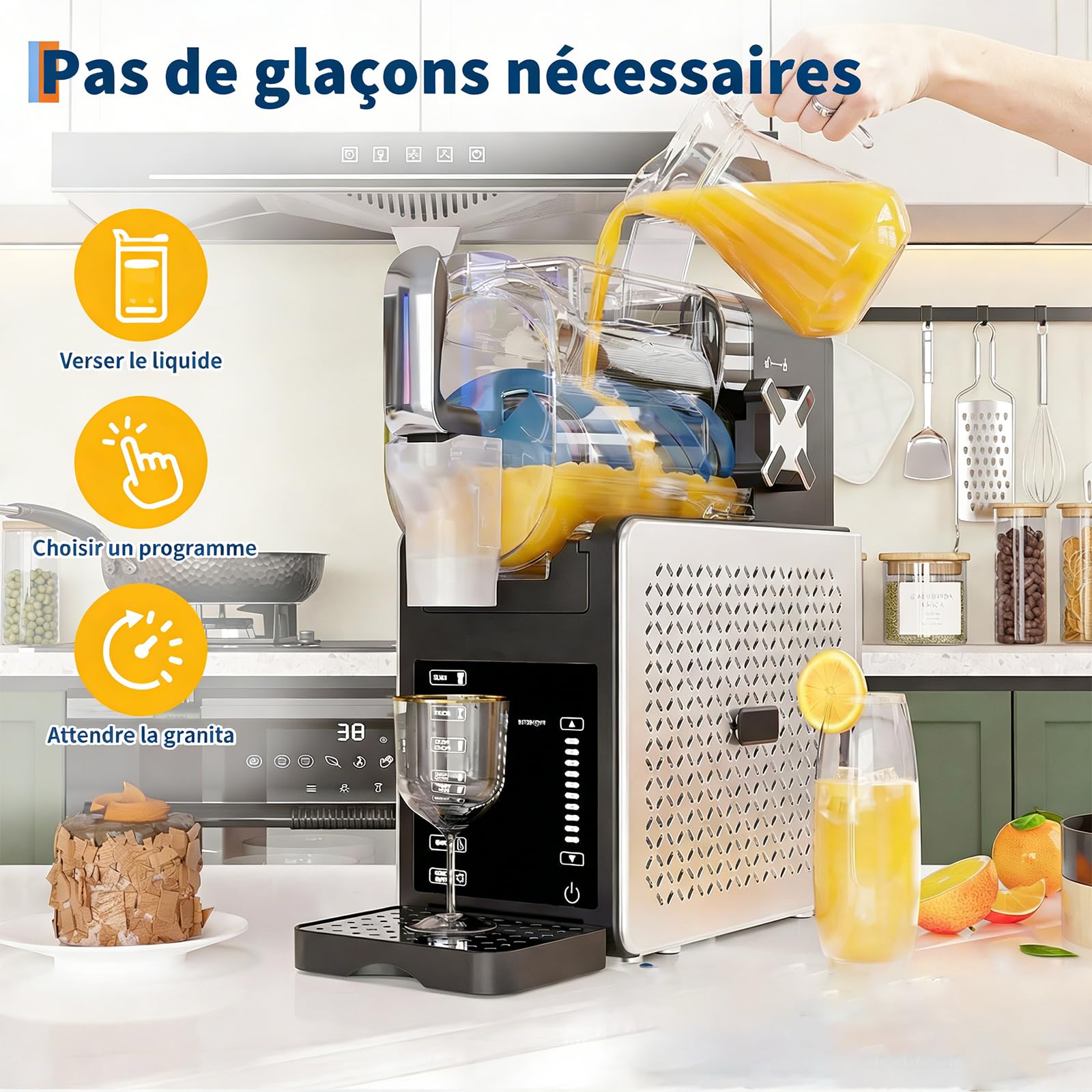 GarveeTech Slush-Eismaschine 200w Mit Selbstreinigung & 5 Programmen – 1,9l Tank Für Cocktails, Milchshakes, 12h Kühlhaltung, 400Ml Auffangschale– Ideal Für Haus, Bar & Küche