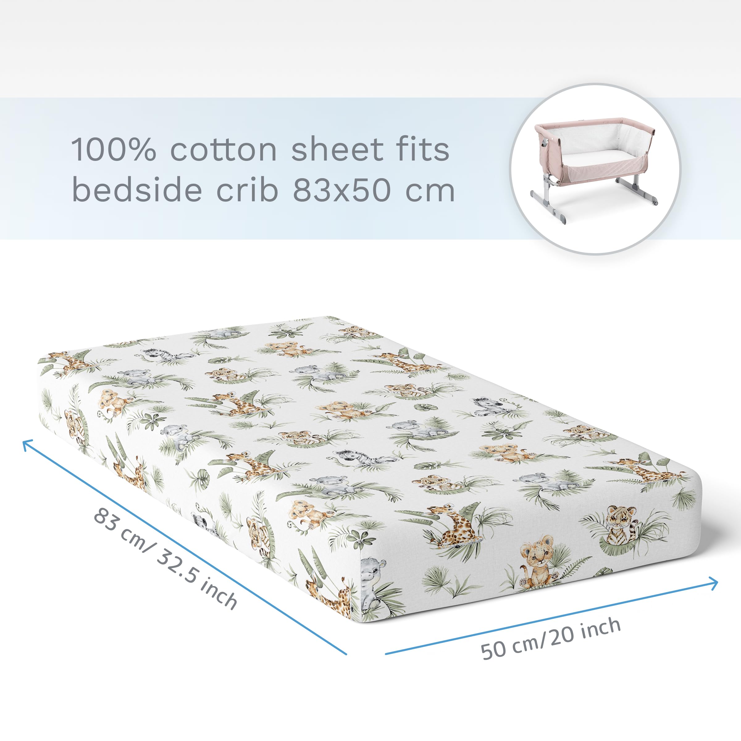 Baby Comfort Nursery 100% Cotton Fitted Sheet fits 140x70 cm Cot Bed Mattress (Safari Cars) — view 88
