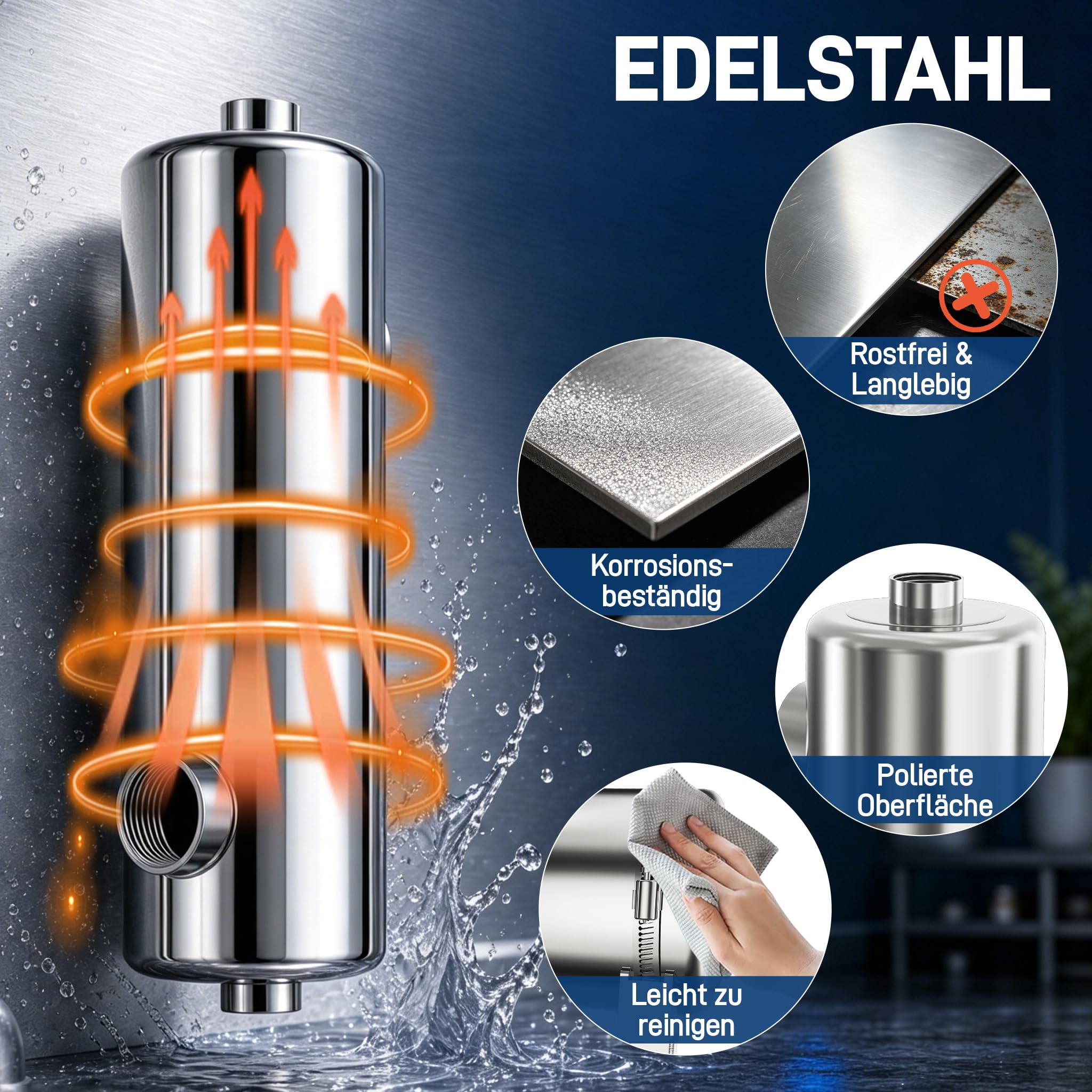 Pool Wärmetauscher Edelstahl 40KW G1½ Anschluss Poolheizung für Schwimmbad SPA Whirlpool