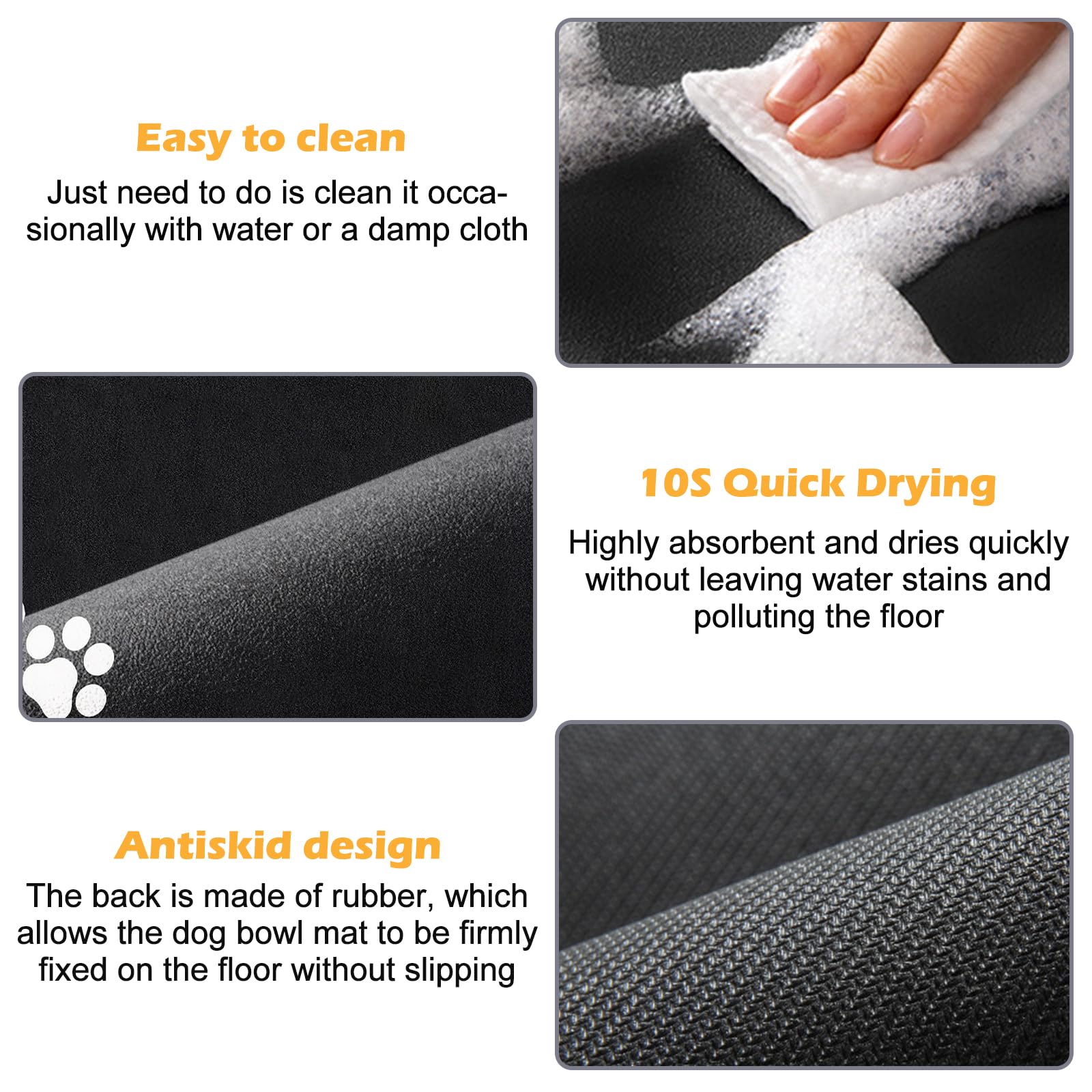 Voerbakmat voor honden en katten, 60x40 cm Super absorberende voedermat