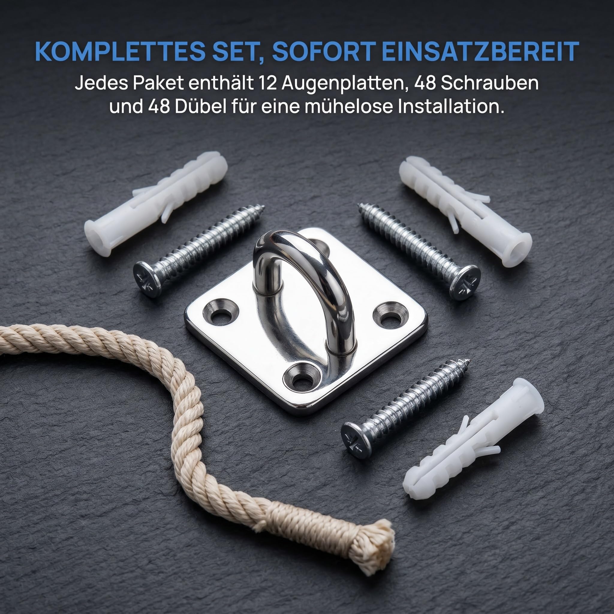 12 Stück Augplatte Edelstahl, M5 Ösenplatte Edelstahl 304 Decksplatte Augplatte Rhombic Pad mit Ösen Halterung Quadratische für Aufhängen von Gegenständen Befestigungshaken
