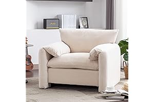 Cream Colored Elegance: Merax's Commodious Sink Down Lounge Chair