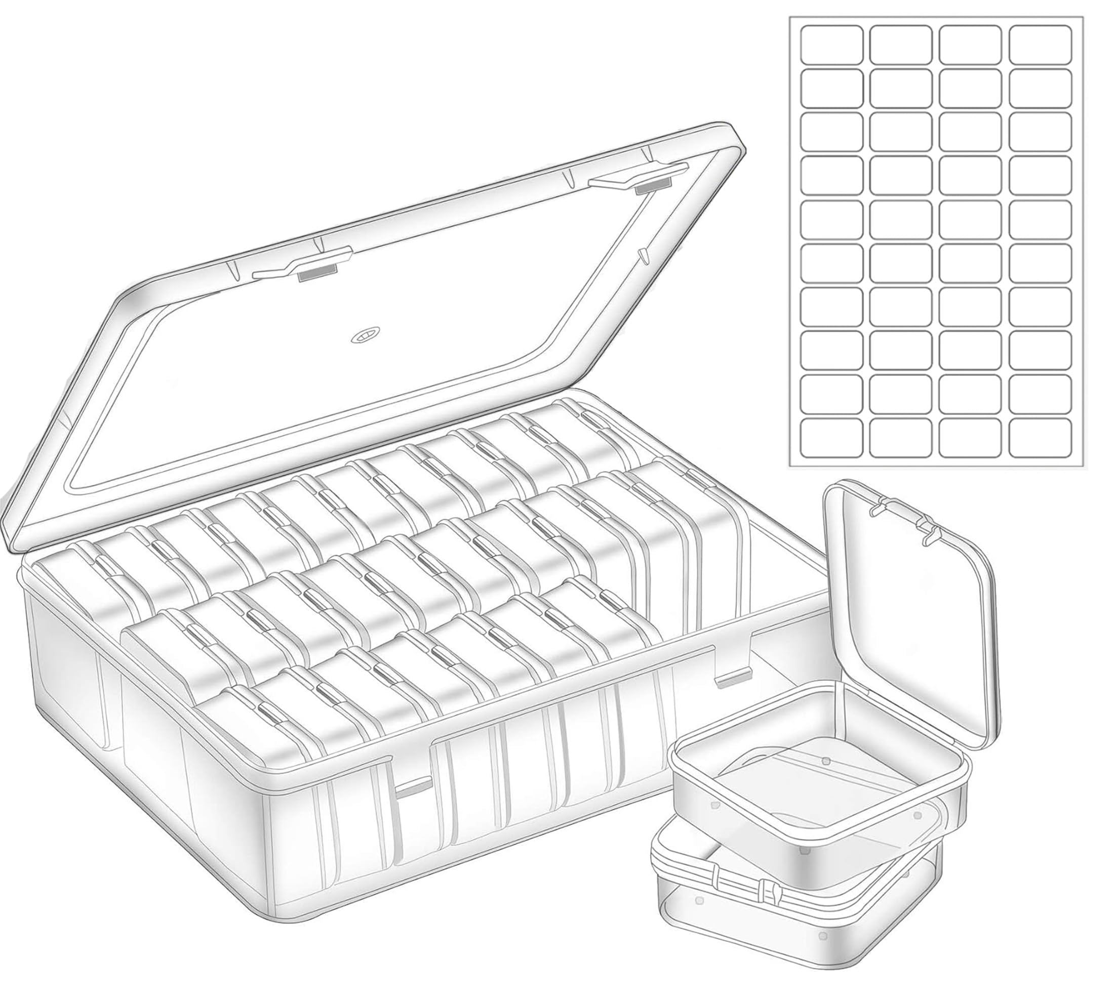 Bead Organizer Box, 30Pcs Small Craft Organizers and Storage Plastic Cases Mini Clear Bead Storage Containers Boxes with Hinged Lid and Rectangle for Bracelet Making DIY Jewelry (Clear 1 Pack-30 Pcs)-image-45