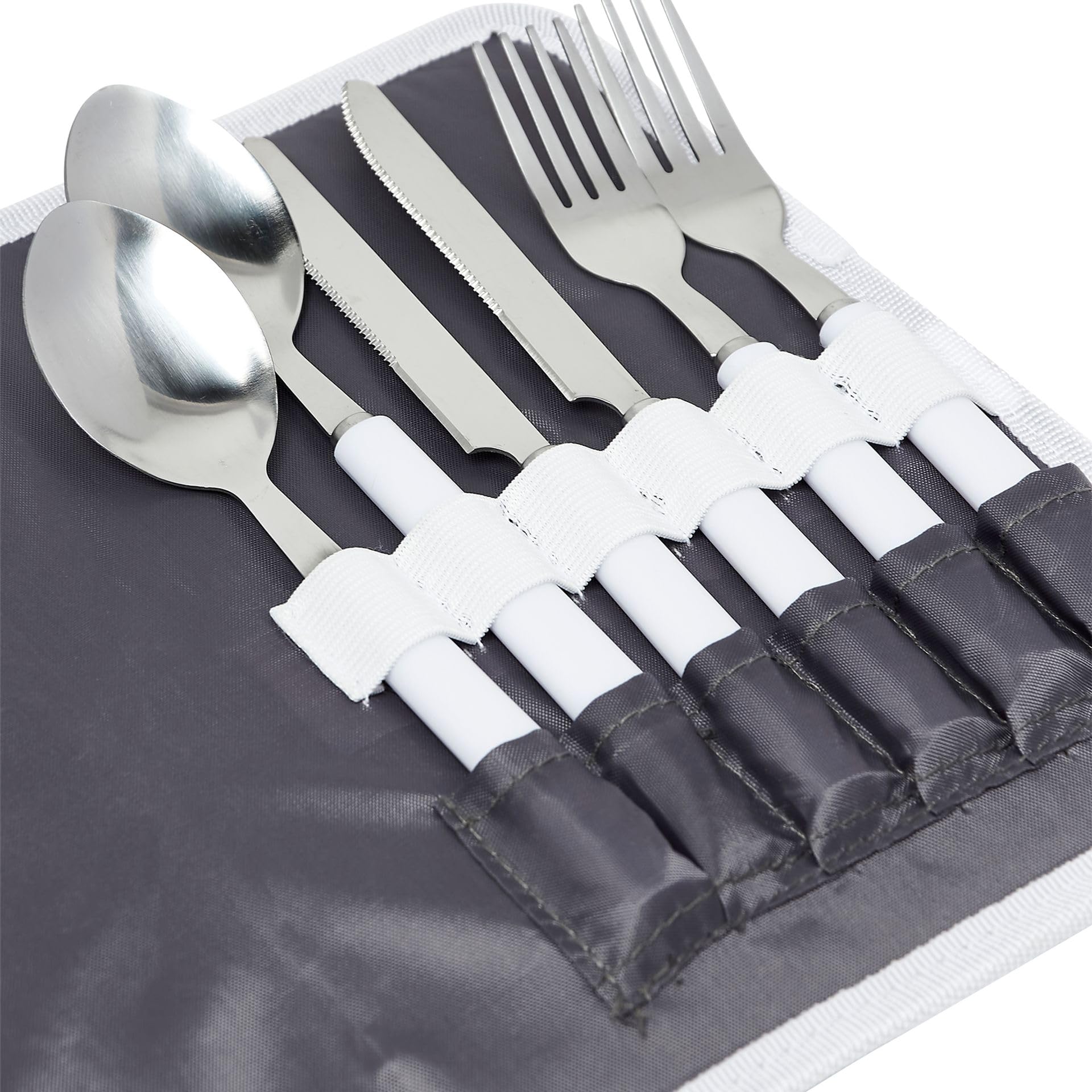 Widdop Country Living Ensemble de couverts pour 4 personnes – 4 couteaux/fourchettes/cuillères, 1 décapsuleur – Ensemble élégant pour pique-nique d'été et barbecue