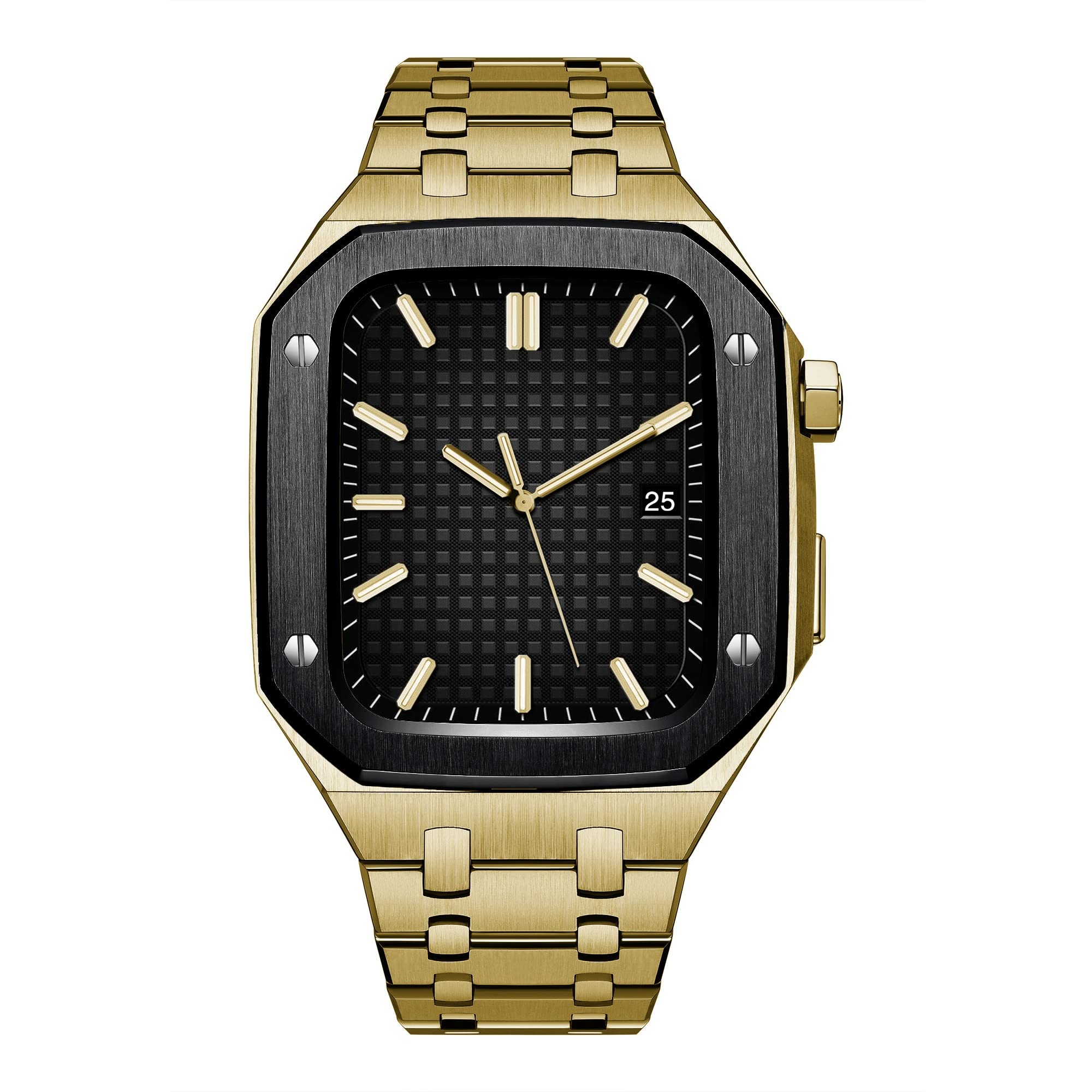 MSF TRADERS Latest Stainless Steel Luxury Watch Accessories for Apple Watch 7/6/5/4/SE Metal Strap C