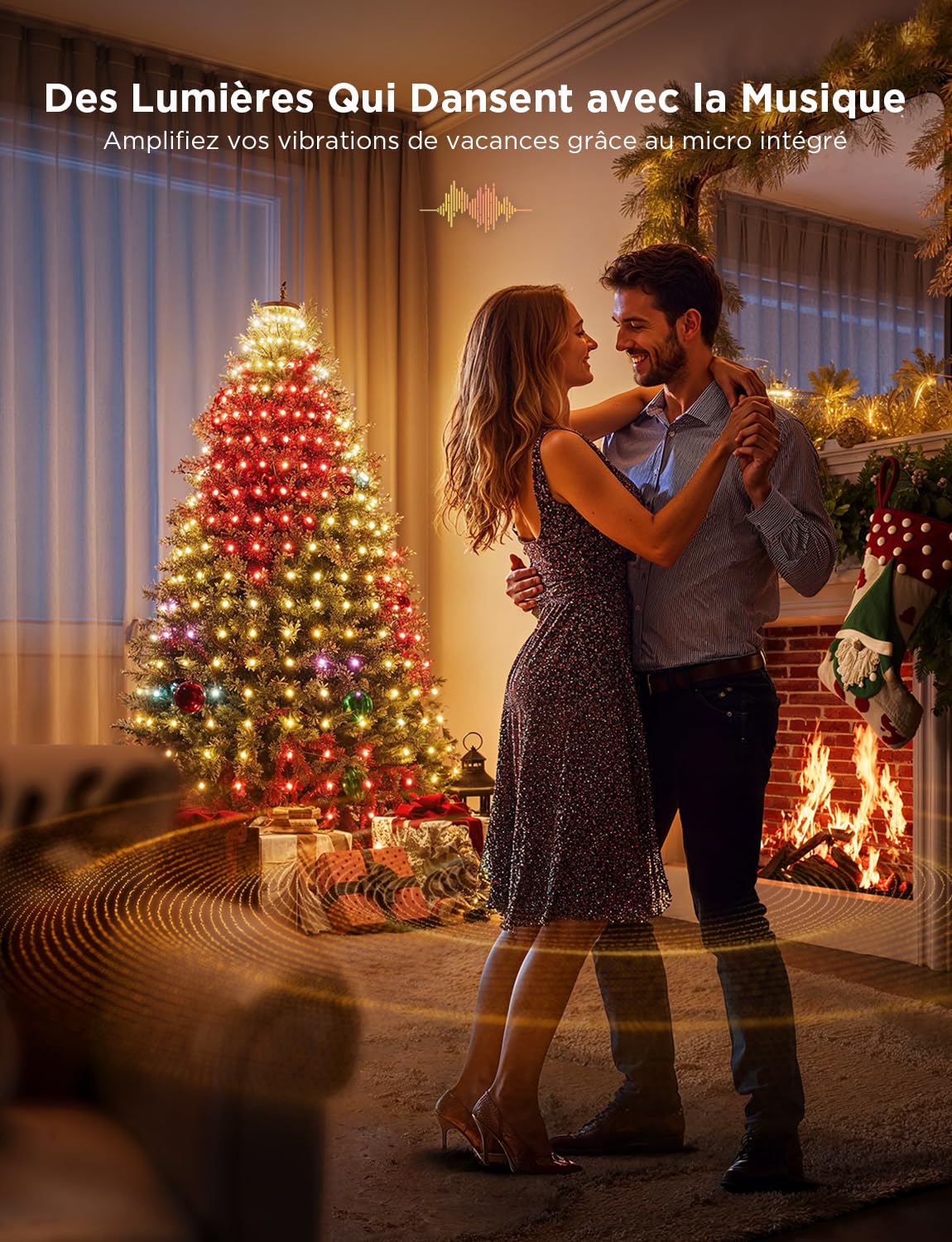 Govee Guirlande Lumineuse Sapin de Noël, RGBIC 480 LED Intelligente, 2M*24 | Arbre de Noël Lumineux, Music Sync, 60+ Modes de Scène pour la Décor d'Halloween, Fil Vert