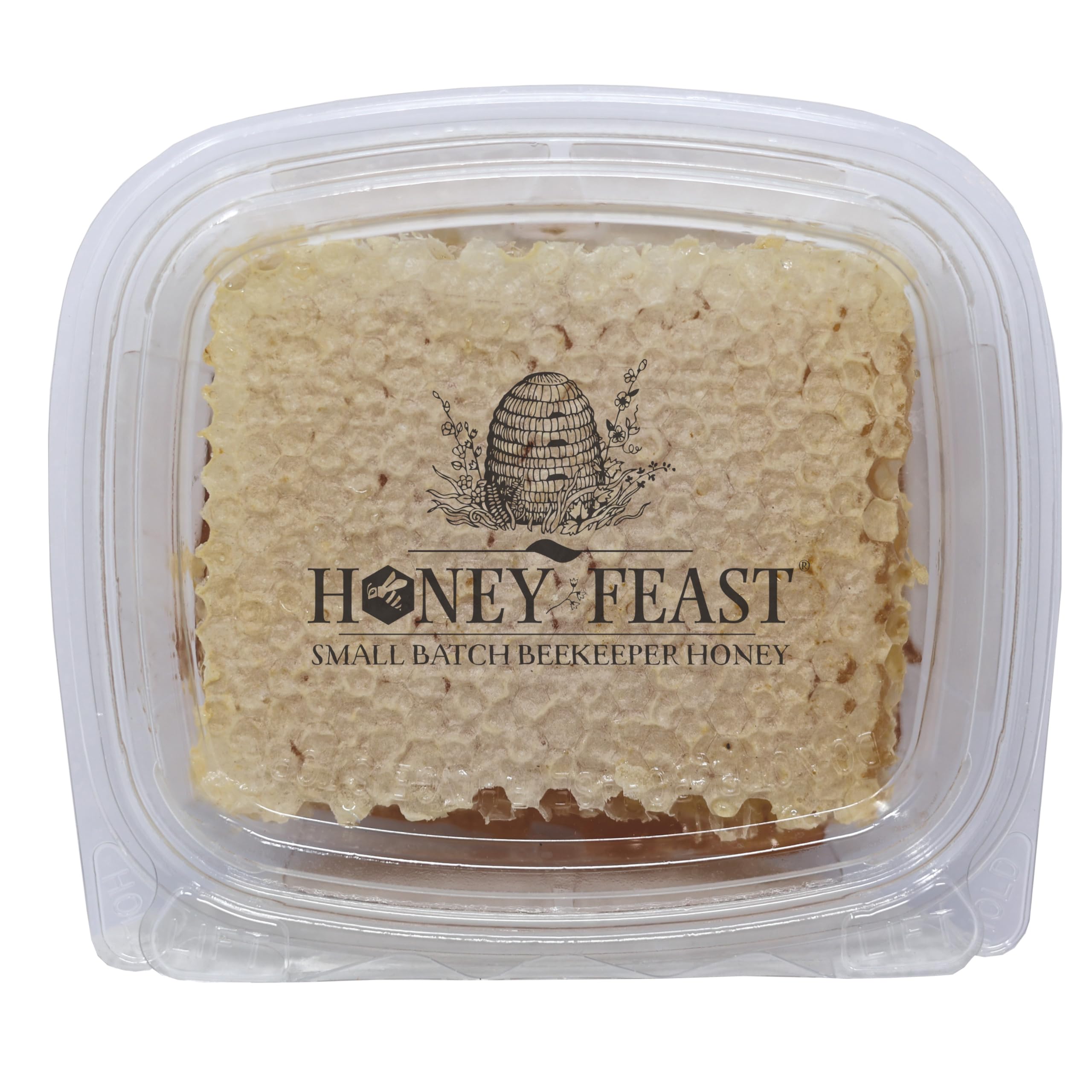 Honey Feast 10oz Pure Honeycomb Square - Raw Edible Honey Comb, Natural Unfiltered Honey