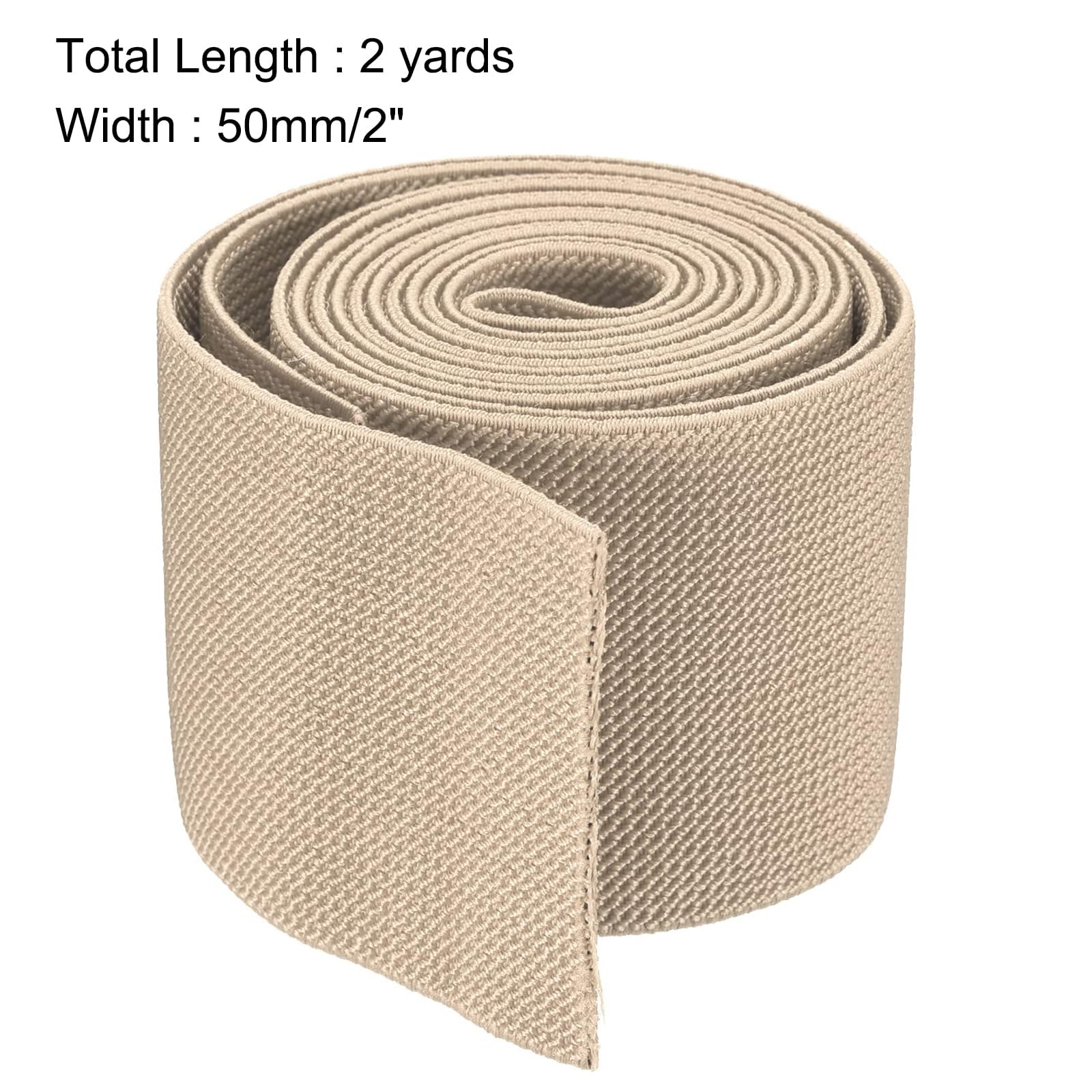 TA-VIGOR 50mm Twill Wide Elastic Band, 2 inch 2 Yard Double-Side Woven Elastic Bands Knit - Image 2