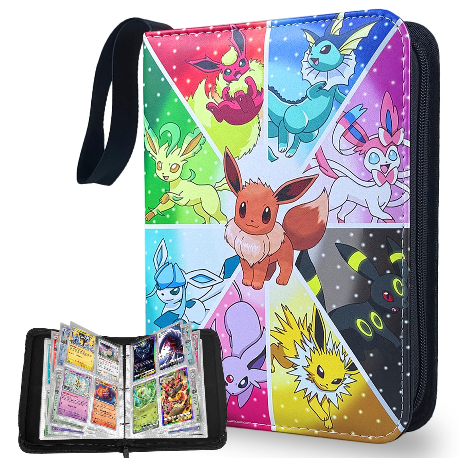 4-Pocket Card Binder 60 Pages 480 Pockets PU Card Holder Album Card Collection Binder with Stickers