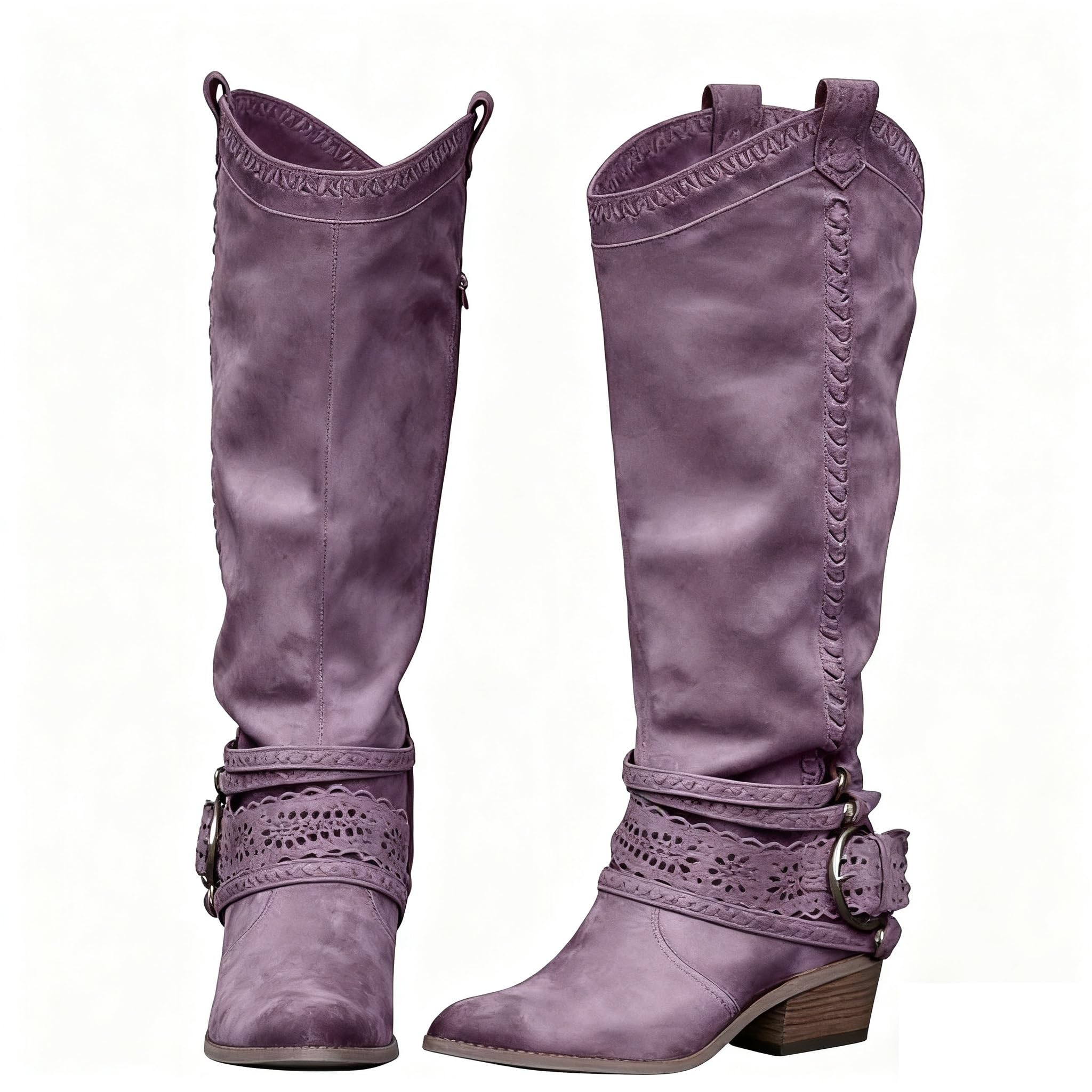 Knee High Boots For Women Vintage Boho Length Long Boot With Side Zip Fashion Fall Dress Tall Winter