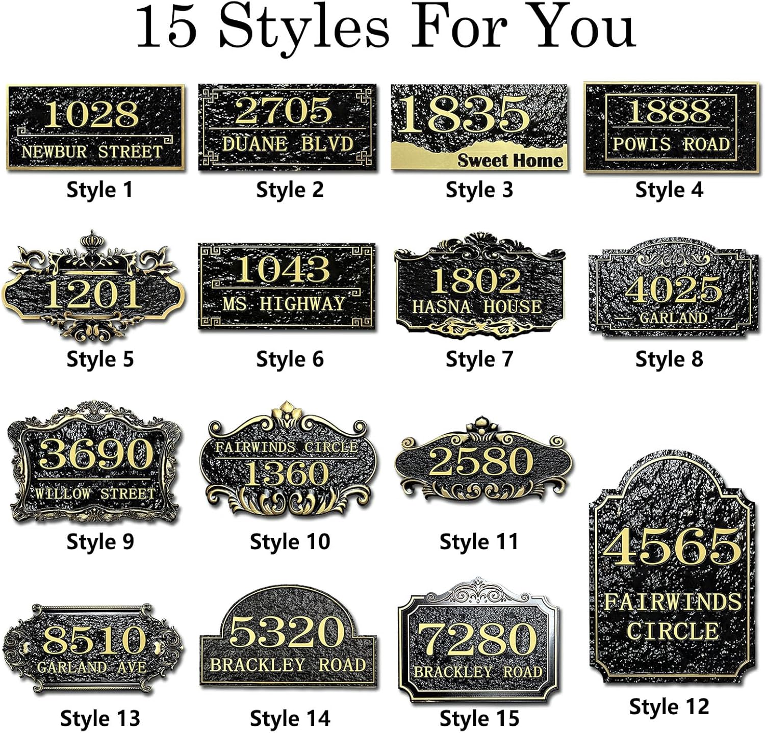 Personalized House Address Plaque Custom House Number Sign 12 Inch Acrylic Street Name Plate Customized Antique Brass or Copper Vintage for Home Room Door Wall Outdoor Mailbox
