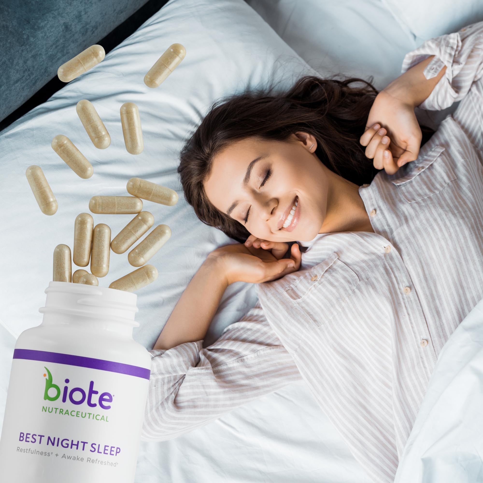 Biote Nutraceuticals - Best Night Sleep - Restfulness + Awake Refreshed (60 Capsules) — Amazon image 7