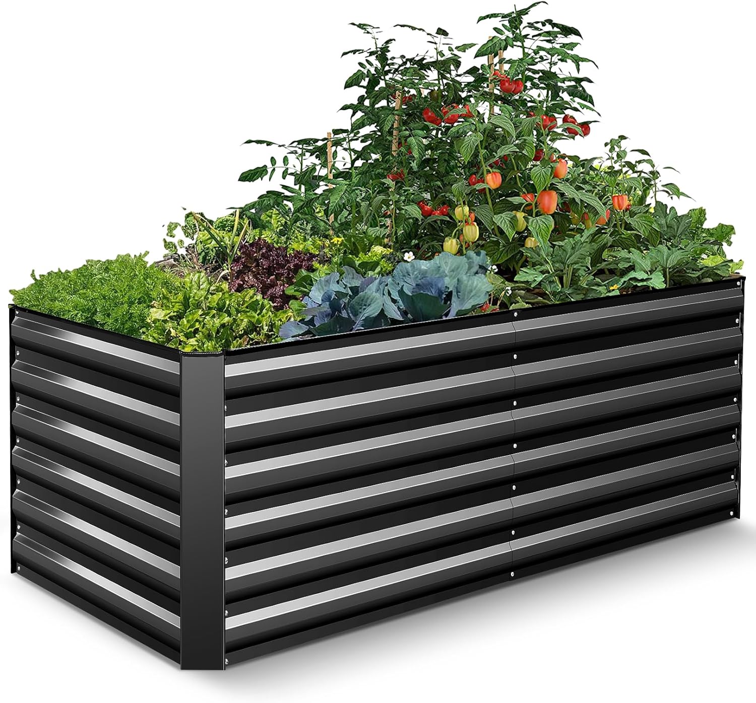 Amazon.com: Homdox 6ftx3ftx2ft Raised Garden Bed Kit, Galvanized Steel ...