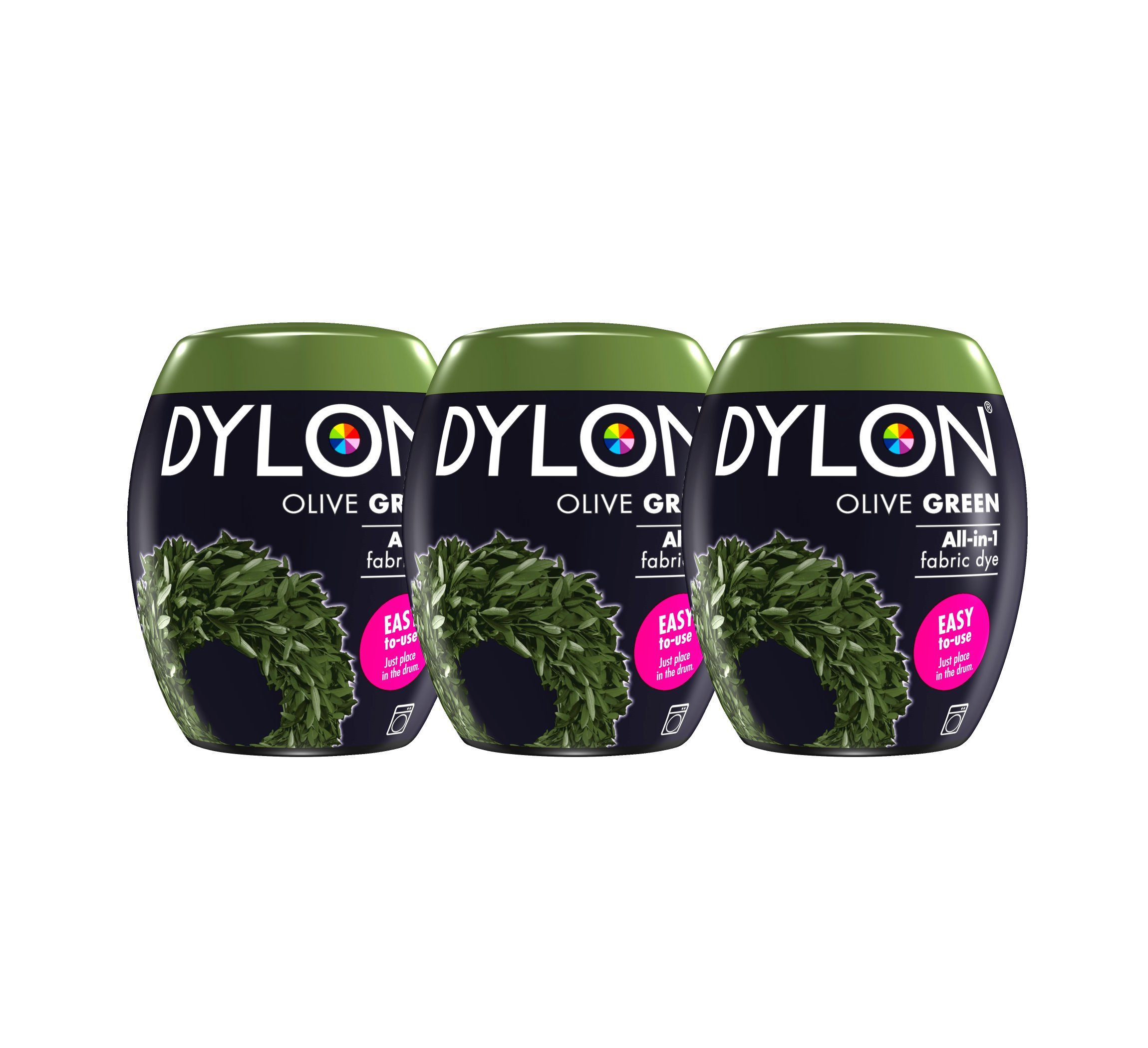 New Dylon Maschinenfärbemittel, 350 g, Olivgrün, 3 Stück