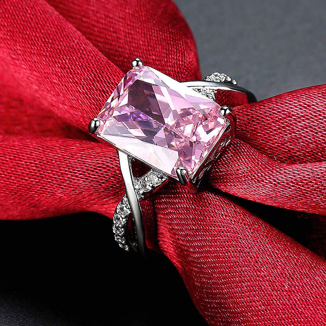 Crystal Silver Plated Swanky Ring (SMNJG-RNGG-5178)