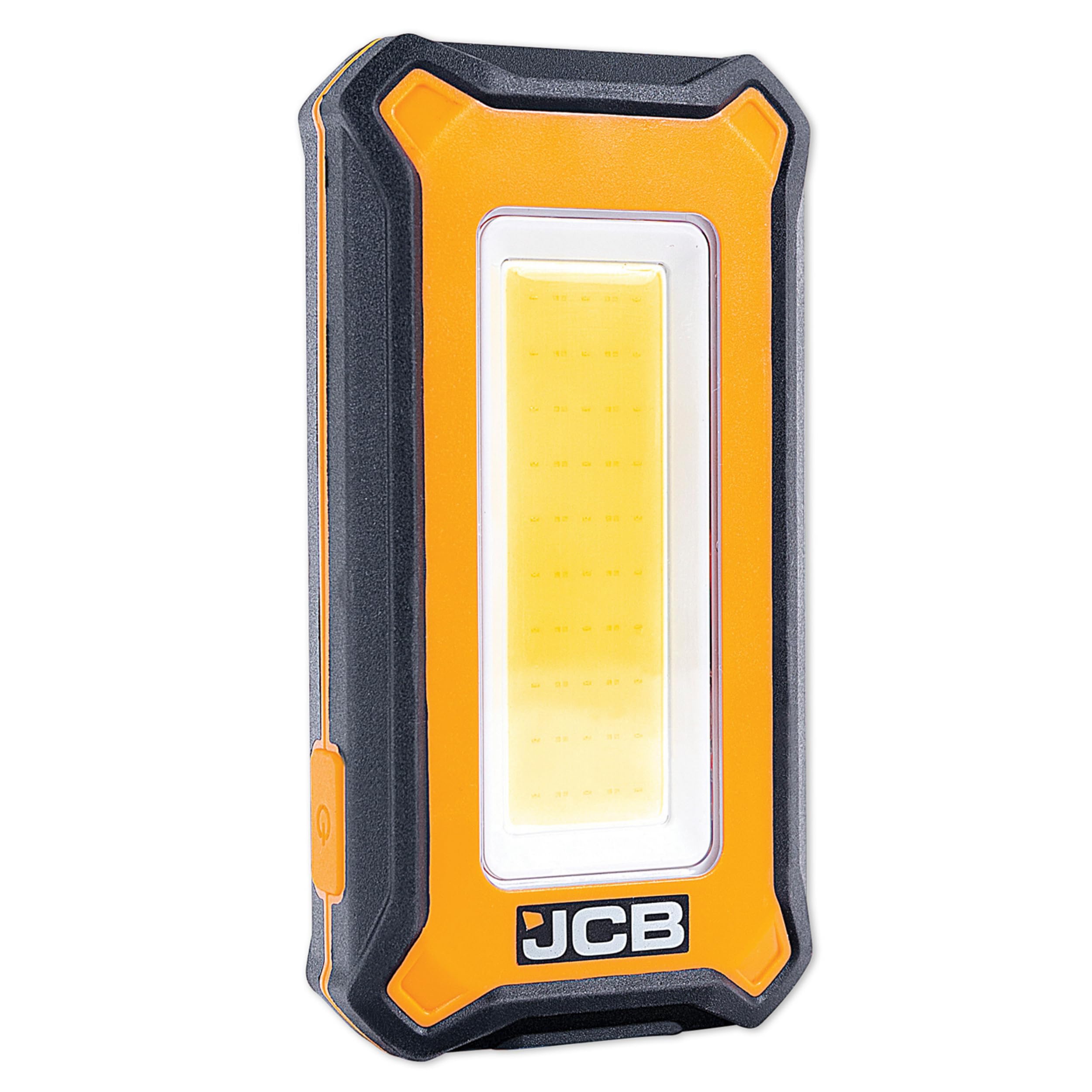 JCB Work Lights LED-Arbeitsleuchte 1000 Lumen, kompakte Werkstattlampe mit 3 Helligkeitsstufen, USB-C aufladbar, Magnet & Haken, IP54, nur 140 g, JCB-WL-PALM