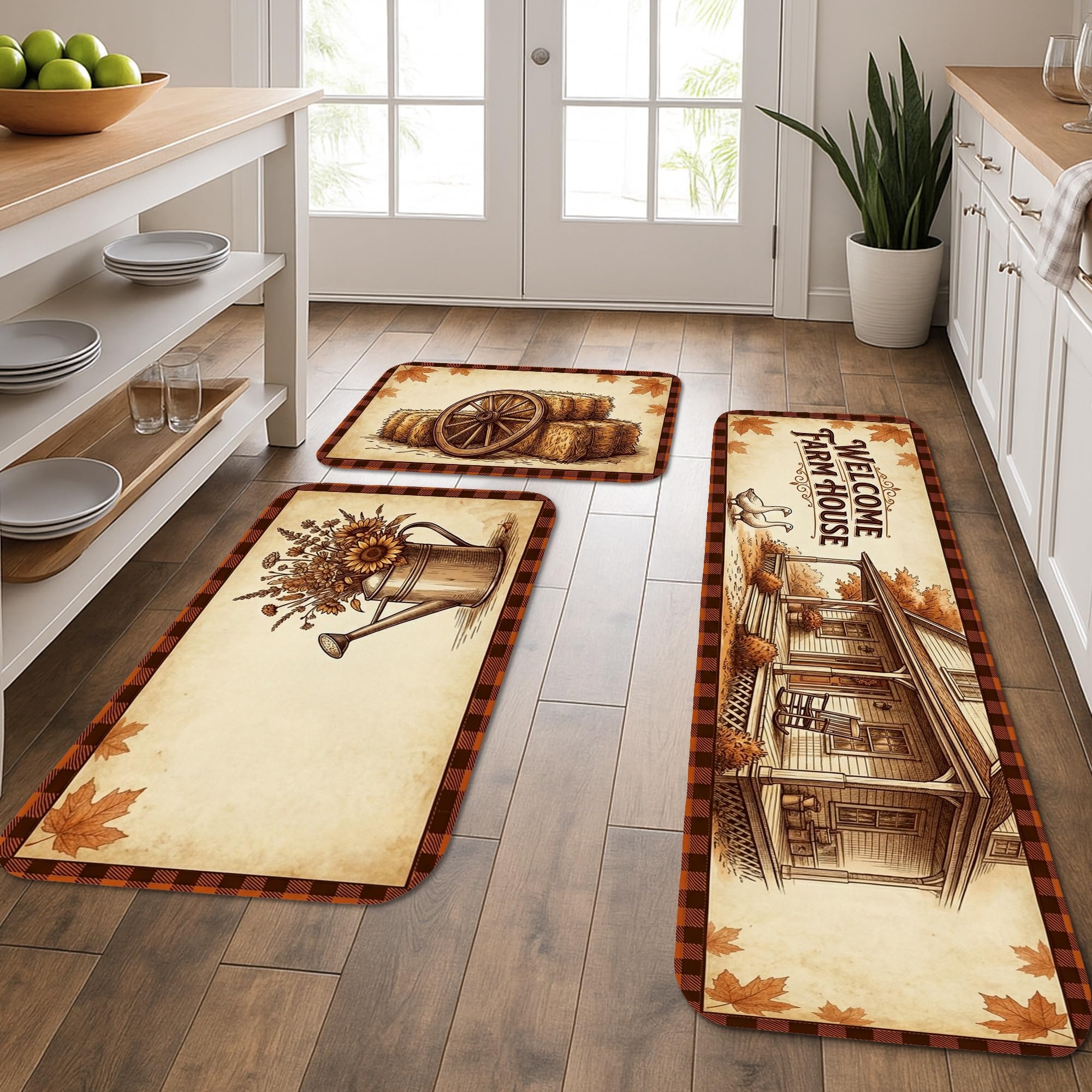 Tapis de cuisine rustiques anti-fatigue pour protéger le sol du lavabo et de la buanderie