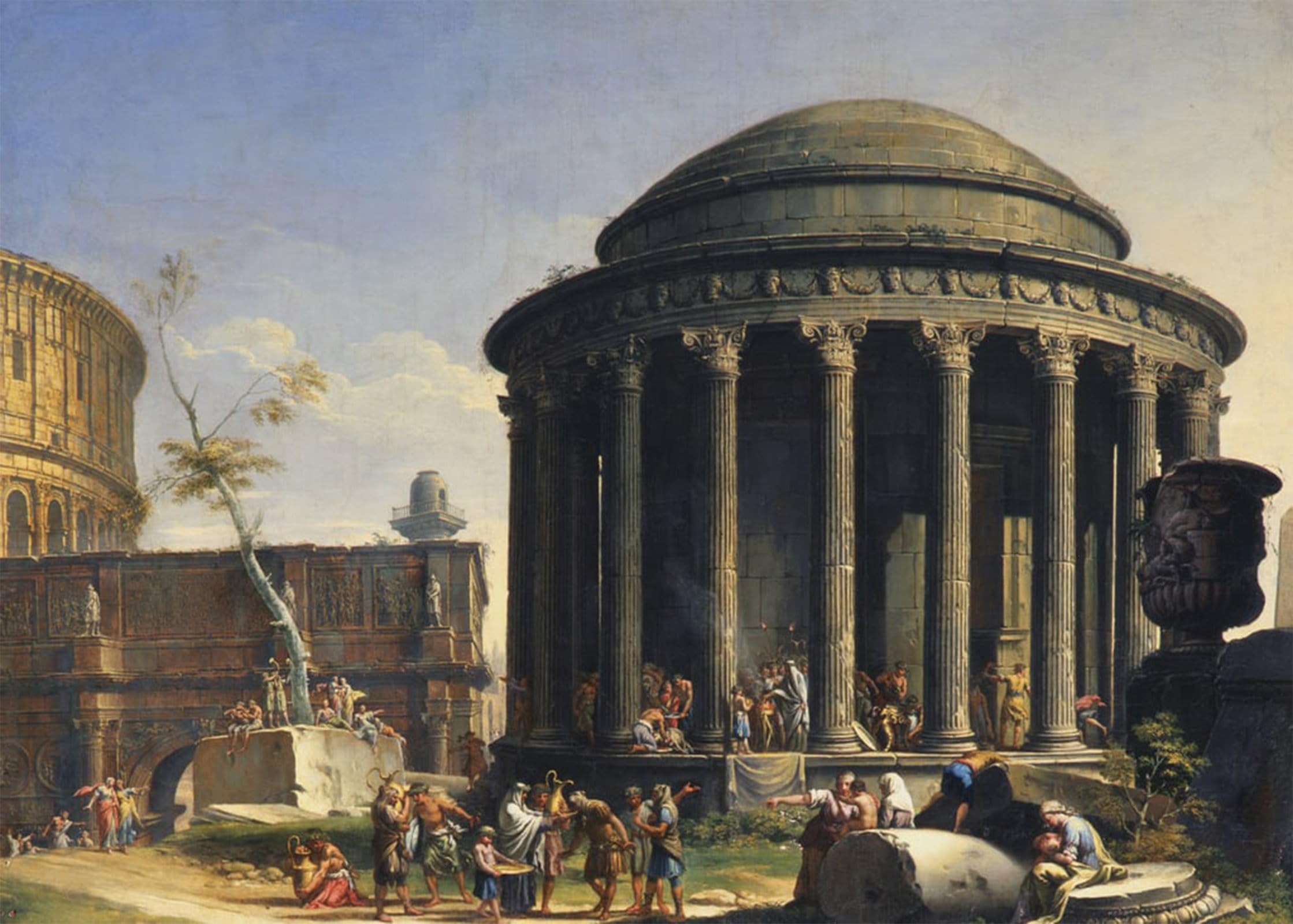 SERENDIPITP Aesthetic Poster Photo Wall Print Retro Picture Temple of Vesta by Charles Louis Clerisseau Modern Wall Artwork for Home Decor 60x90cm