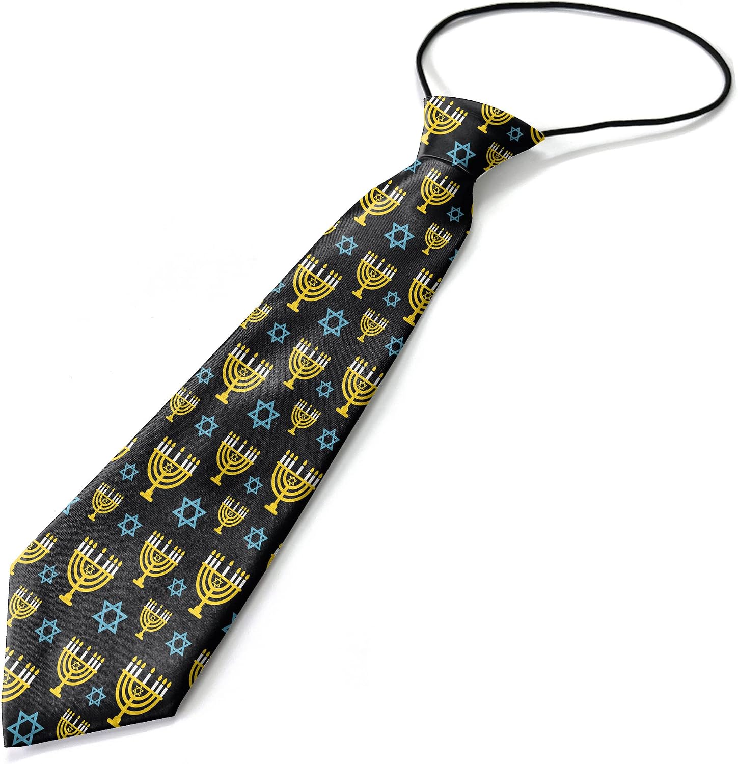 Toddler Size (Hanukkah Menorah Religious) Pre-Tied Adjustable Novelty Necktie, Fashion Conversational Neck Strap Ties for Boys and Children, for Wedding Parties Events