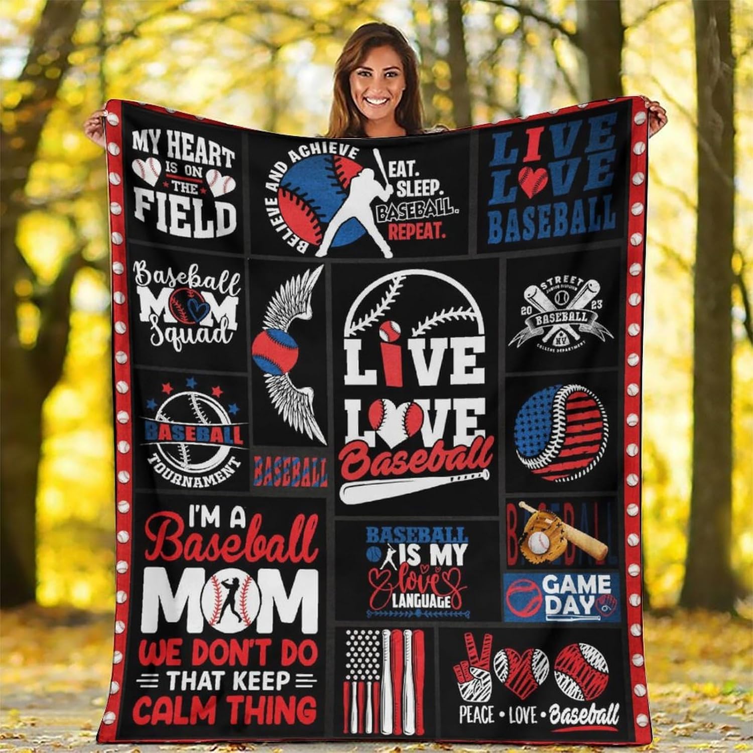 Yiyeqiu Baseball Throw Blanket for Couch Christmas Blanket