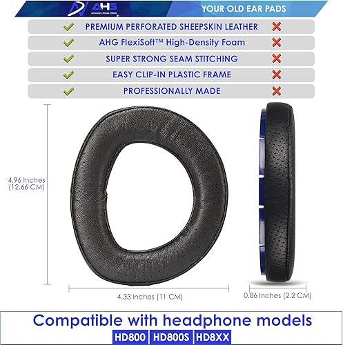 Miniatura 6 de Almohadillas y diadema de alta calidad HD 8XX  HD 800S  HD 800 compatibles con auriculares Sennheiser HD800  Sennheiser HD800S y Drop HD 8XX. Piel