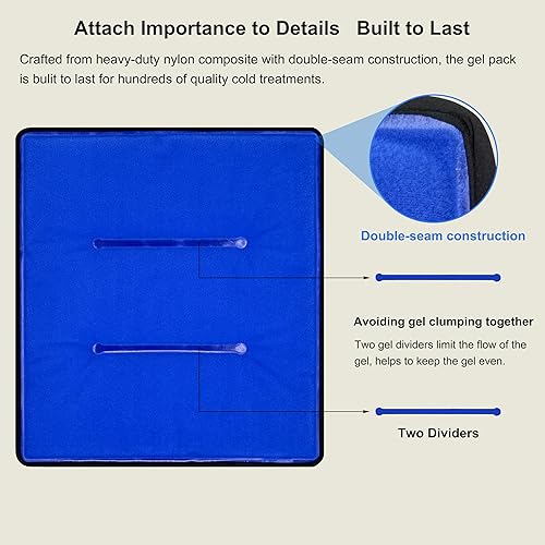 Miniatura 6 de Koo-Care Paquete de hielo de gel extra grande para lesiones, compresa de terapia de frío y caliente reutilizable flexible con envoltura para puños