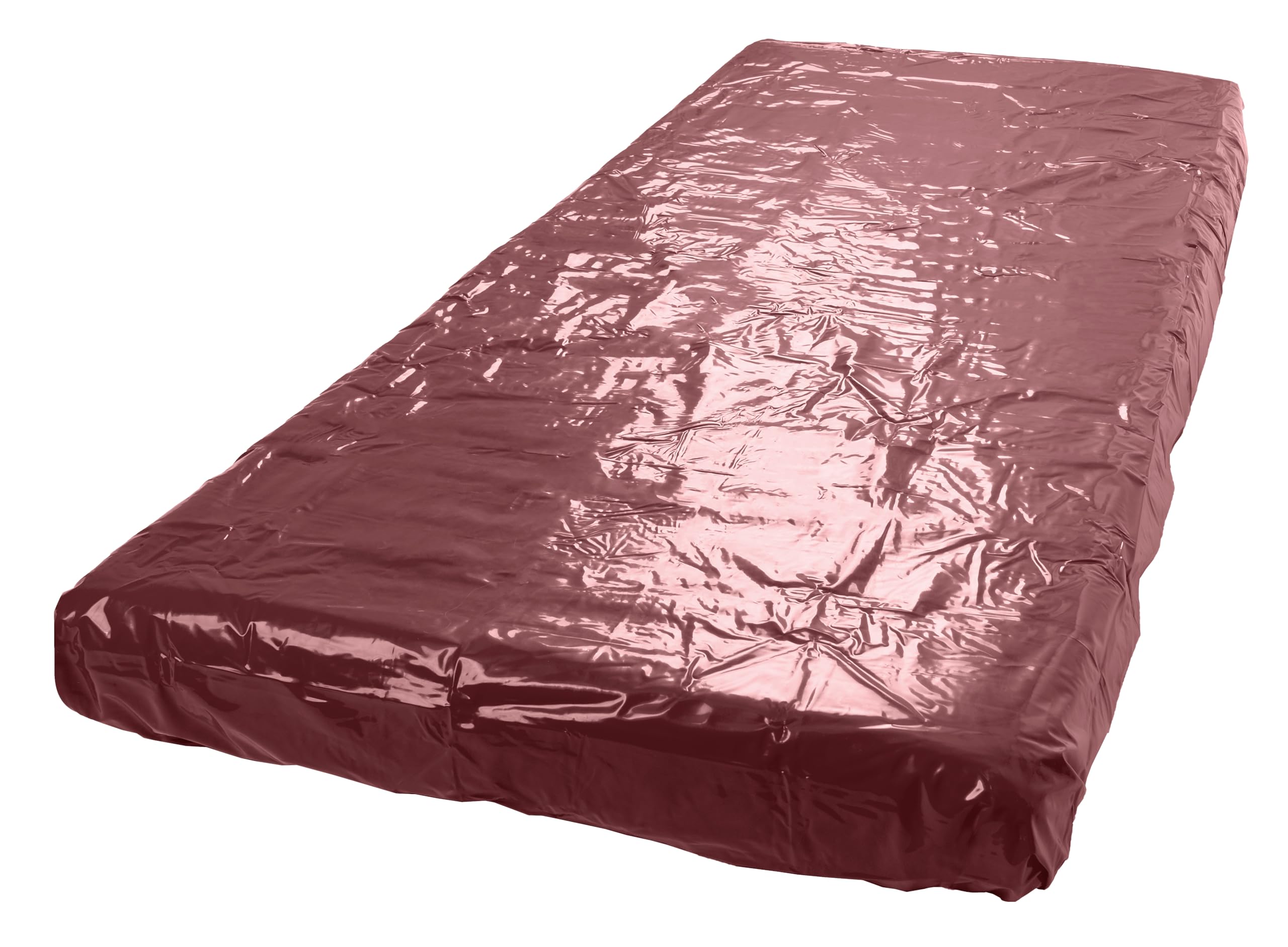 fancy Unisex-adulto scivoloso PVC Flat Bedsheet doble, Rojo