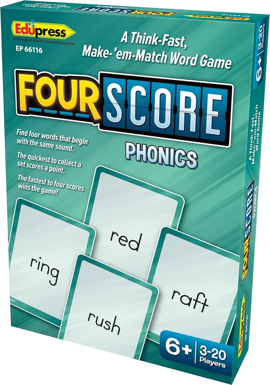 Teacher Created Resources Four Score: Phonics Card Game