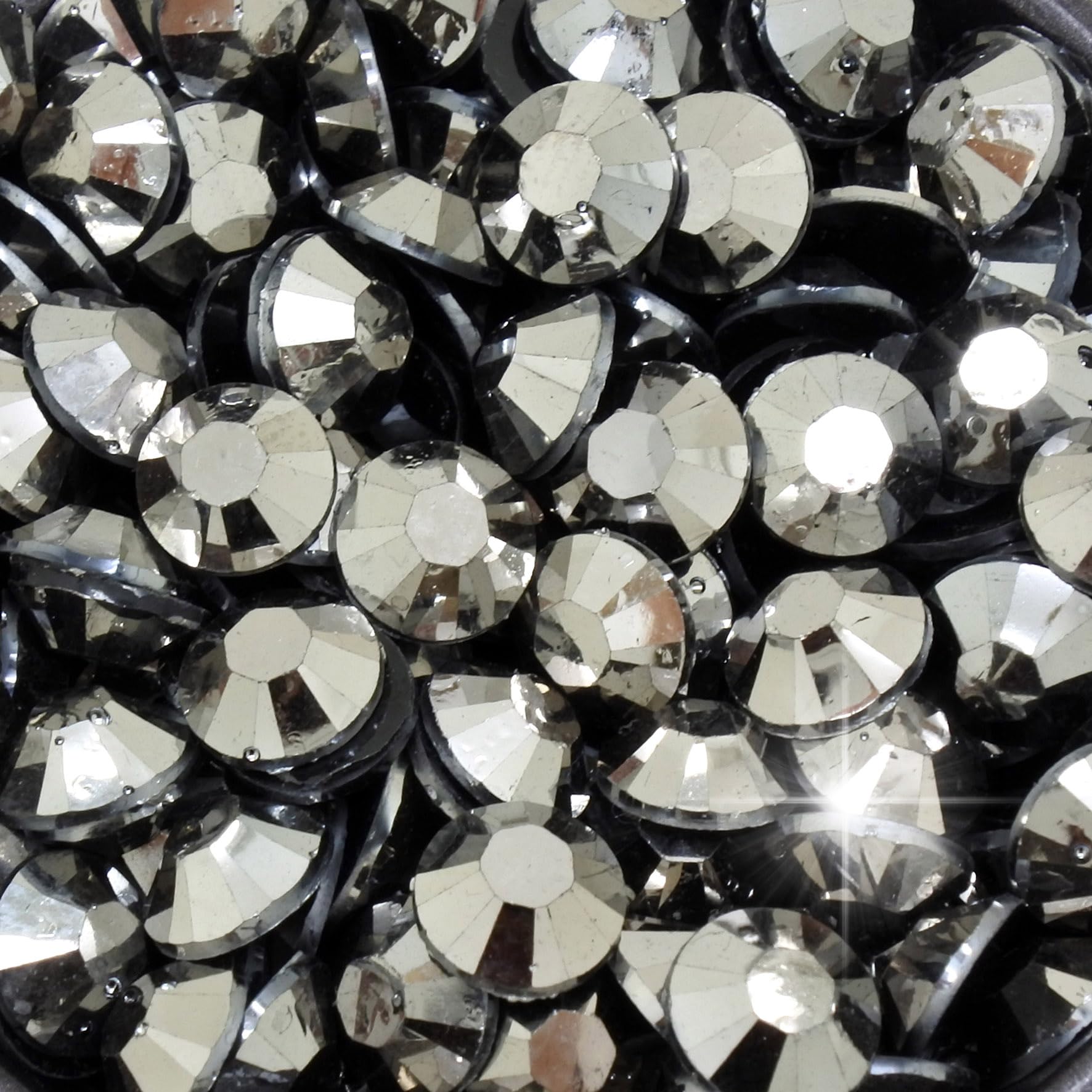 Little Snow Direct® Pack of 1000 Resin Crystal Flat Back Rhinestones Diamante Gems Nail Art & Crafts (Black, 4mm) — view 37