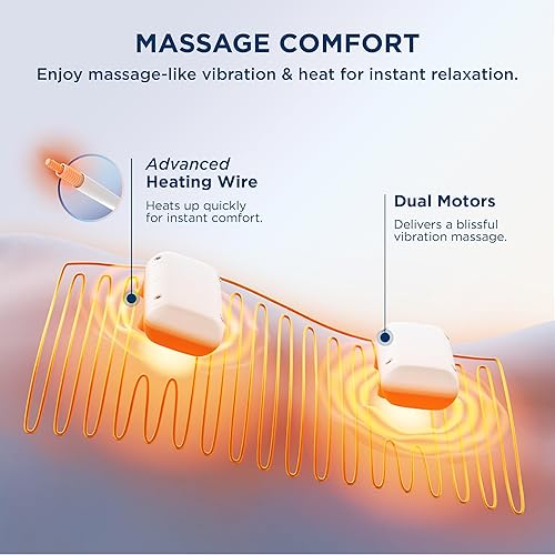 Miniatura 2 de Bedsure Almohadilla térmica eléctrica de espalda para cuello y hombros, para masaje, con peso y vibración, con 3 niveles de calefacción y 3 modos de