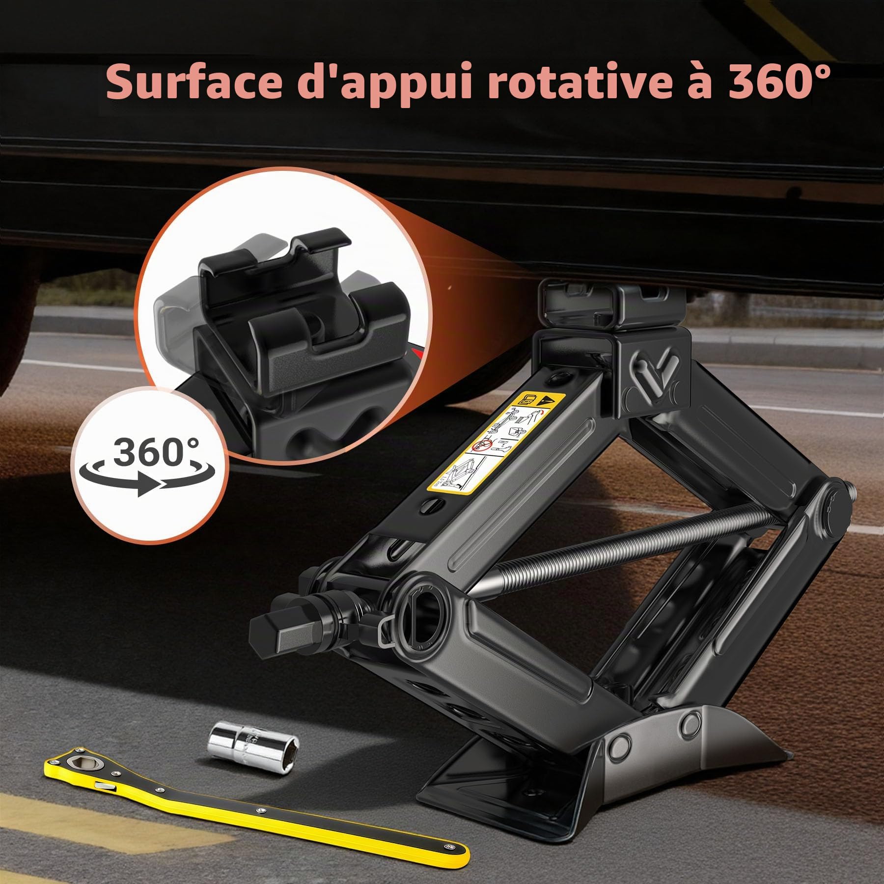 Forever Speed Jack Ciseaux pour Voiture SUV MPV Max 1.5T avec manivelle Manuelle Jack avec cric à cliquet