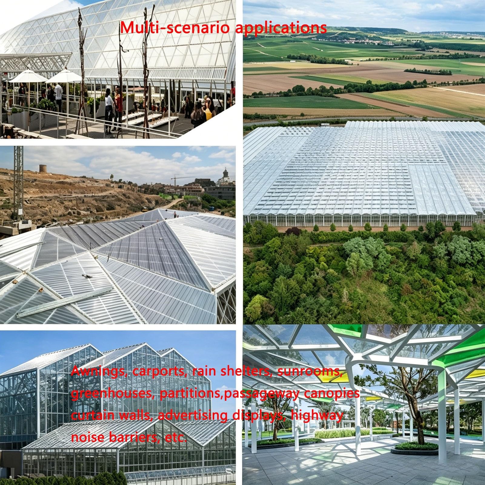 1mm Polycarbonat Gewächshausplatten Kunststoff Dachpaneele