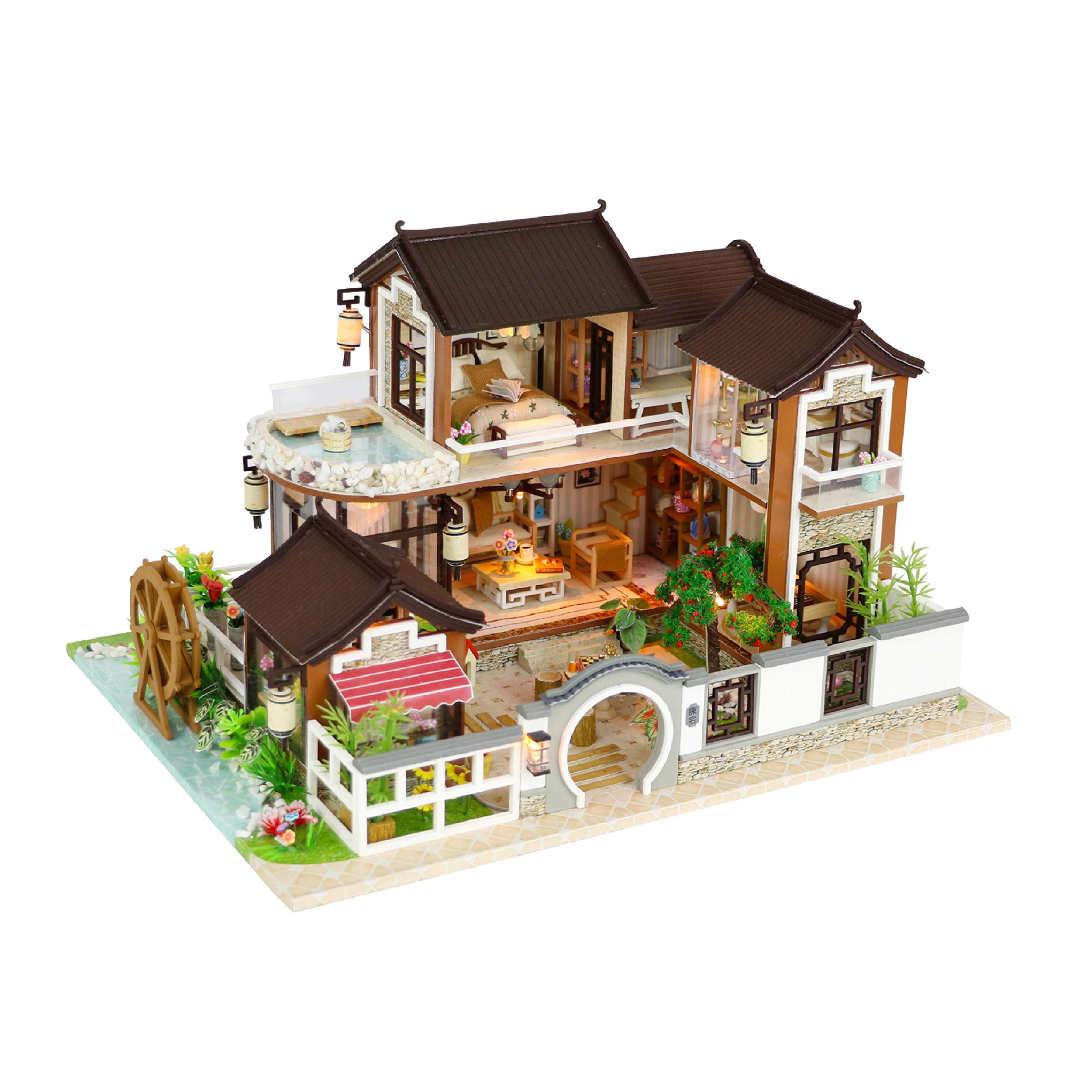 Buy 124 Cool Beans Boutique Miniature DIY Dollhouse Kit Wooden Asian
